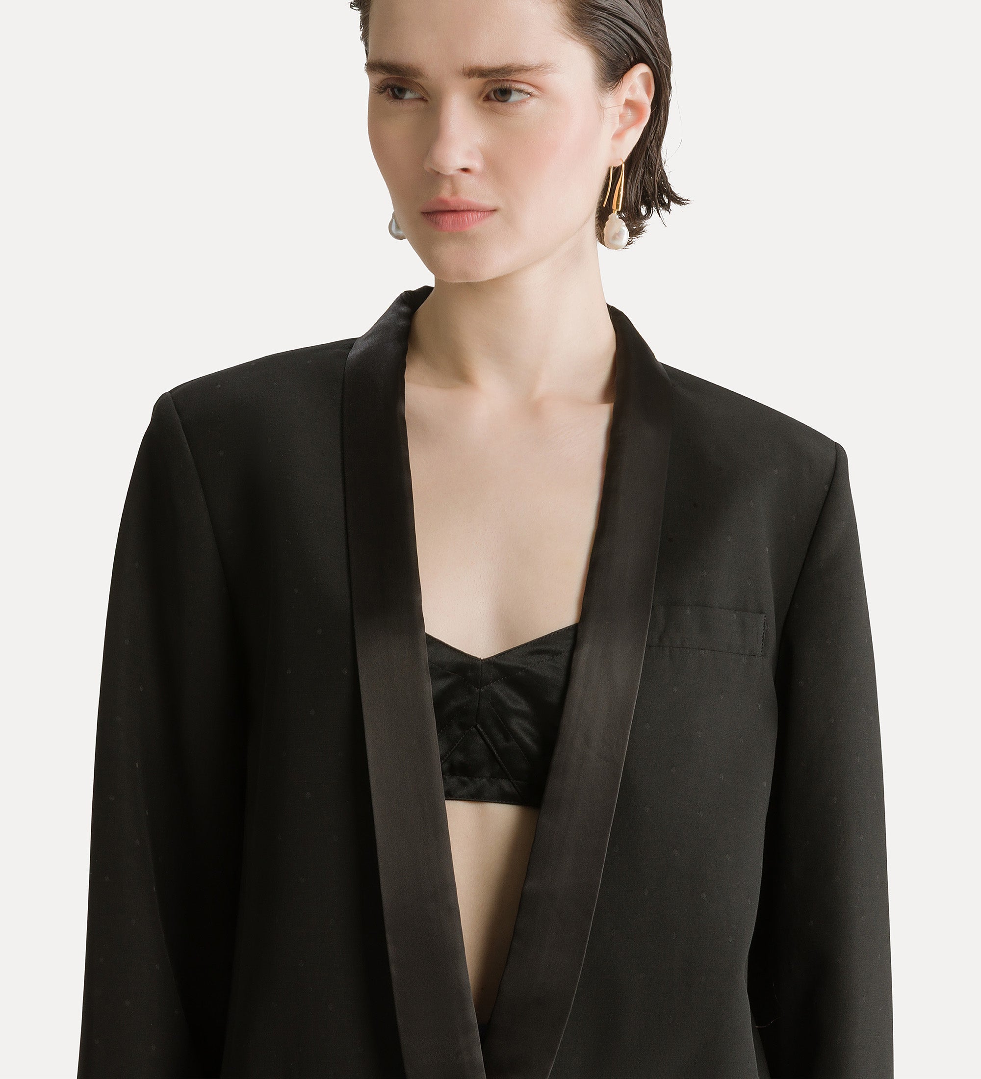 polka dot jacquard dinner jacket nero
