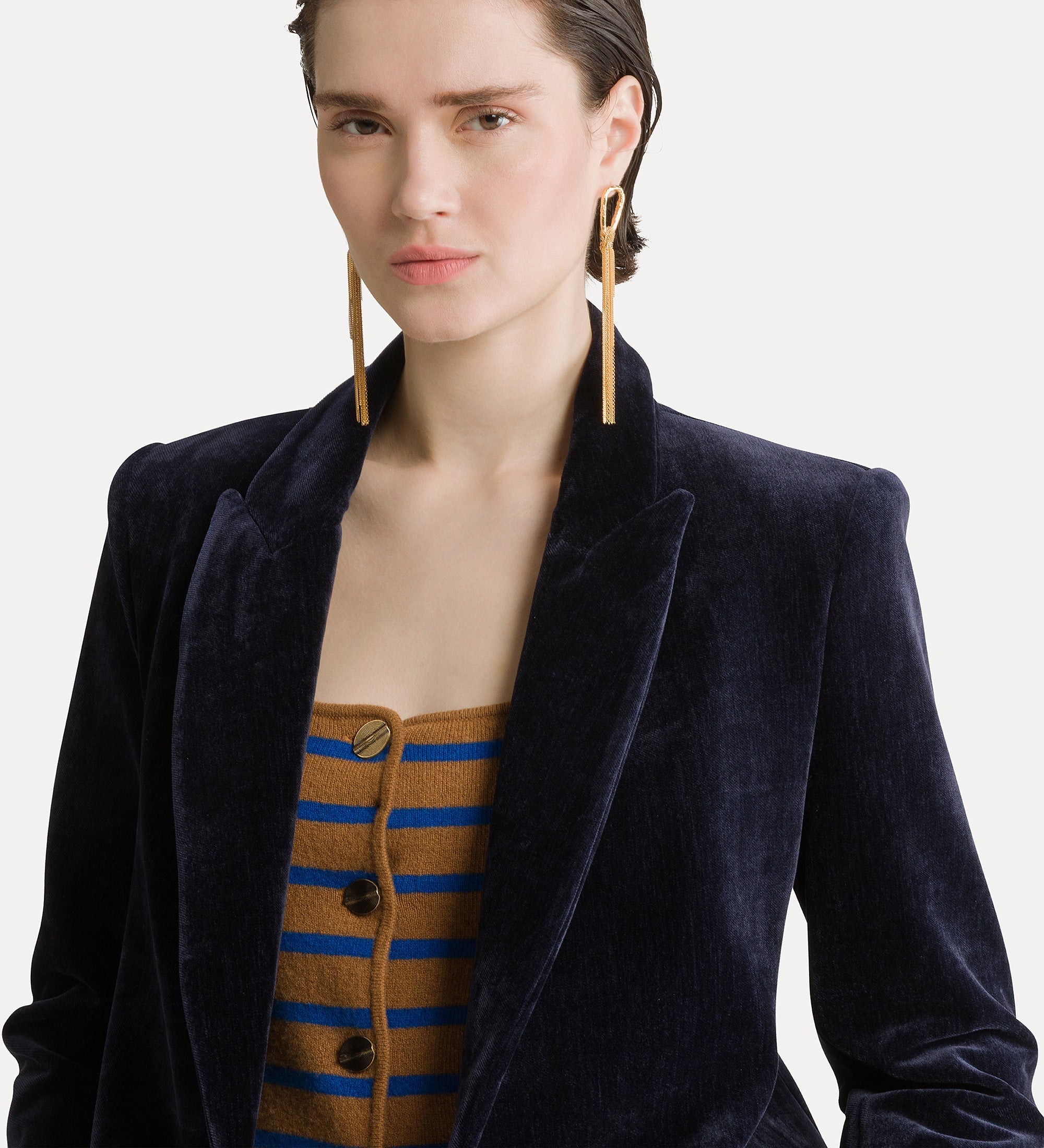 blazer en velours à double boutonnage notte