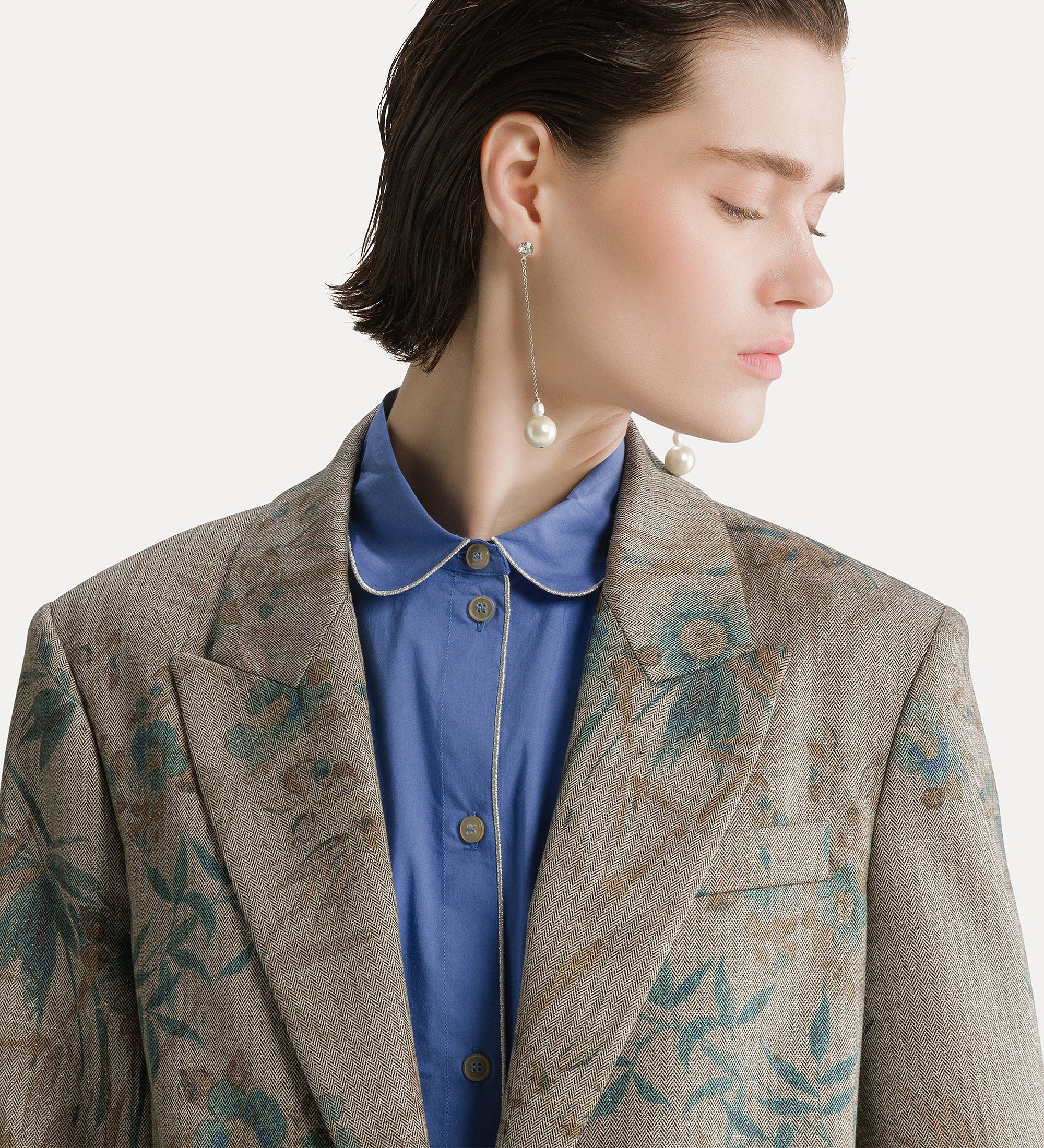 blazer with “le bambou secret” print jade