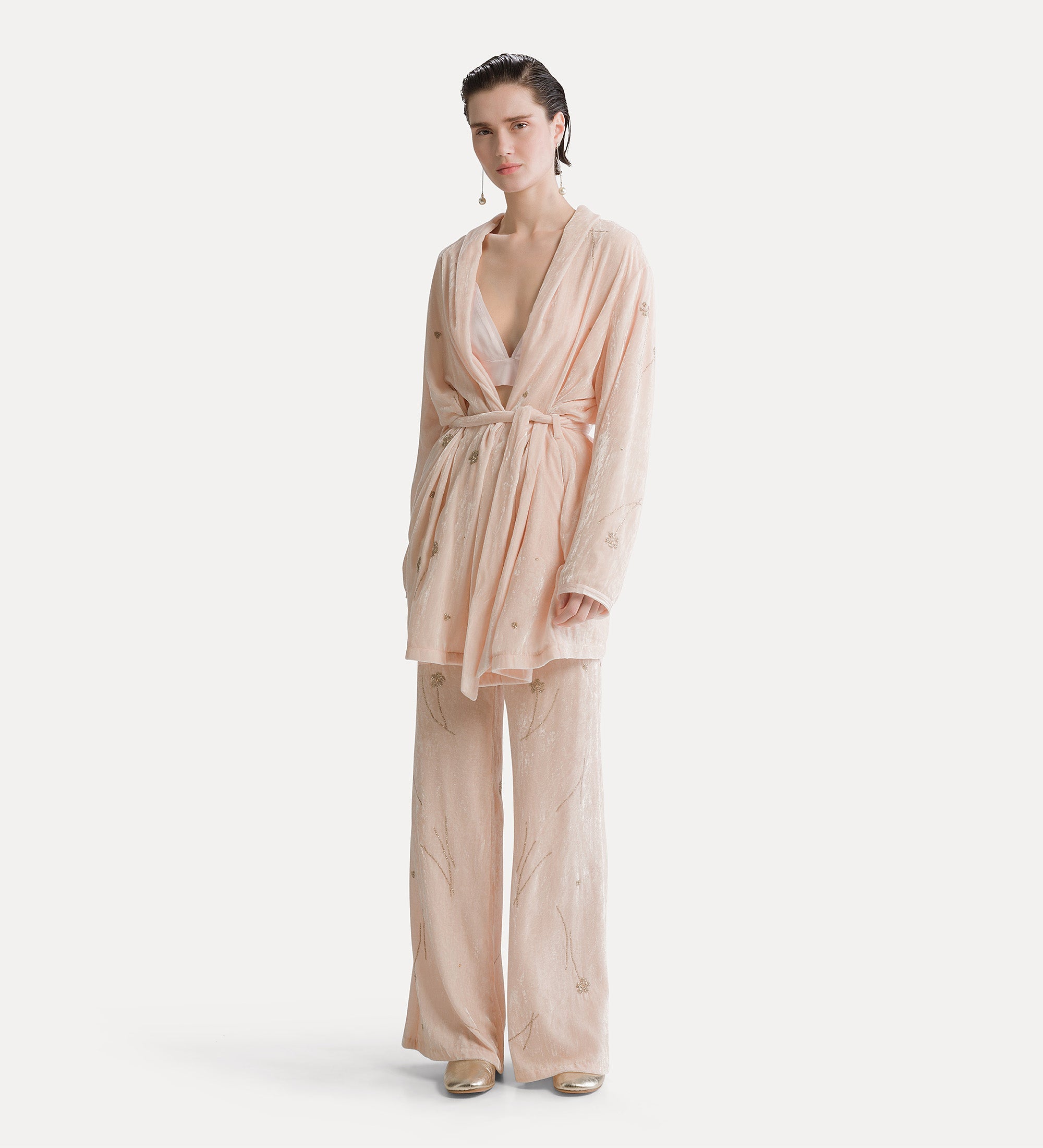 kimono en velours “fleurs d'orient” loto