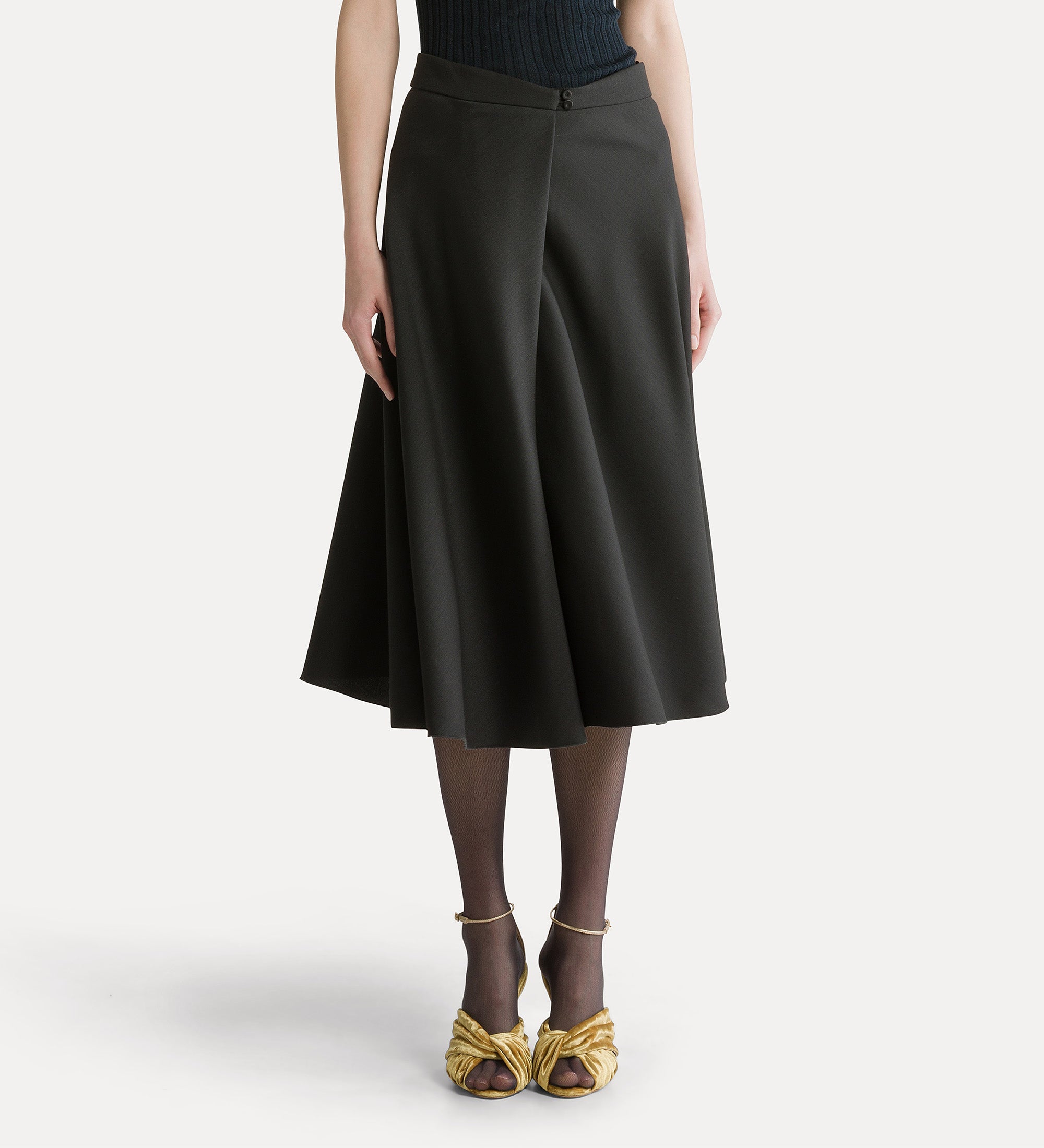 grain de poudre flared skirt nero