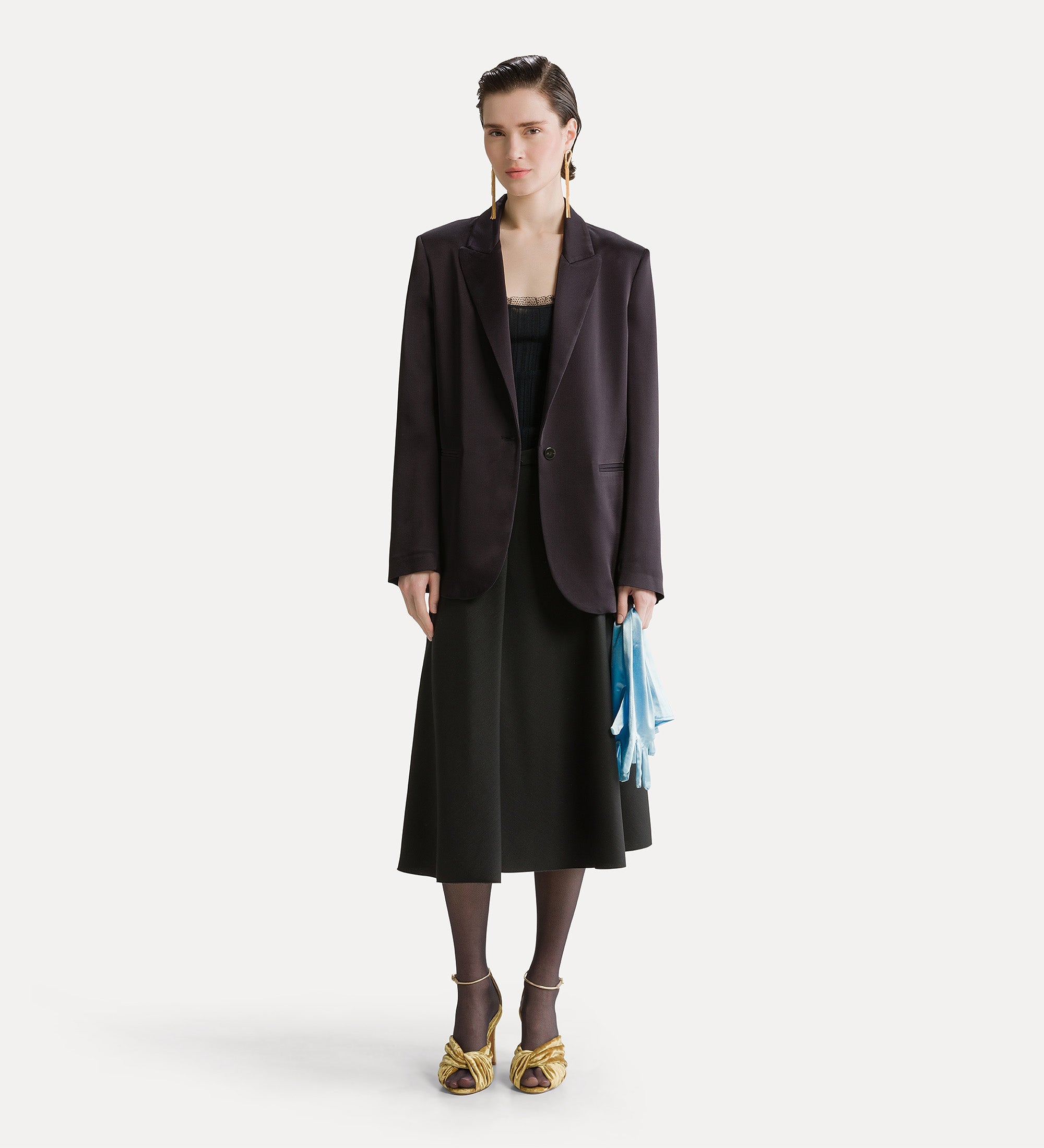 grain de poudre flared skirt nero