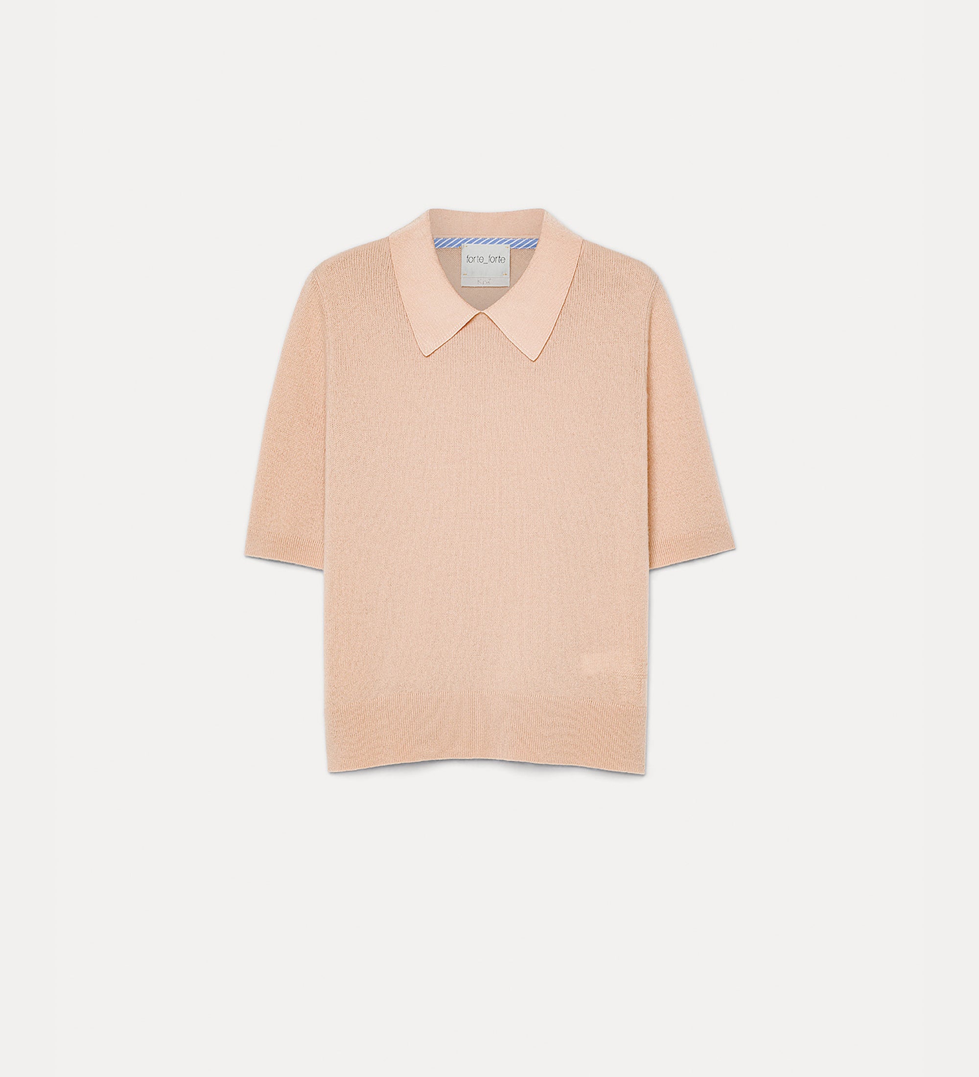short–sleeved polo shirt in wool and cashmere gauze cashmere