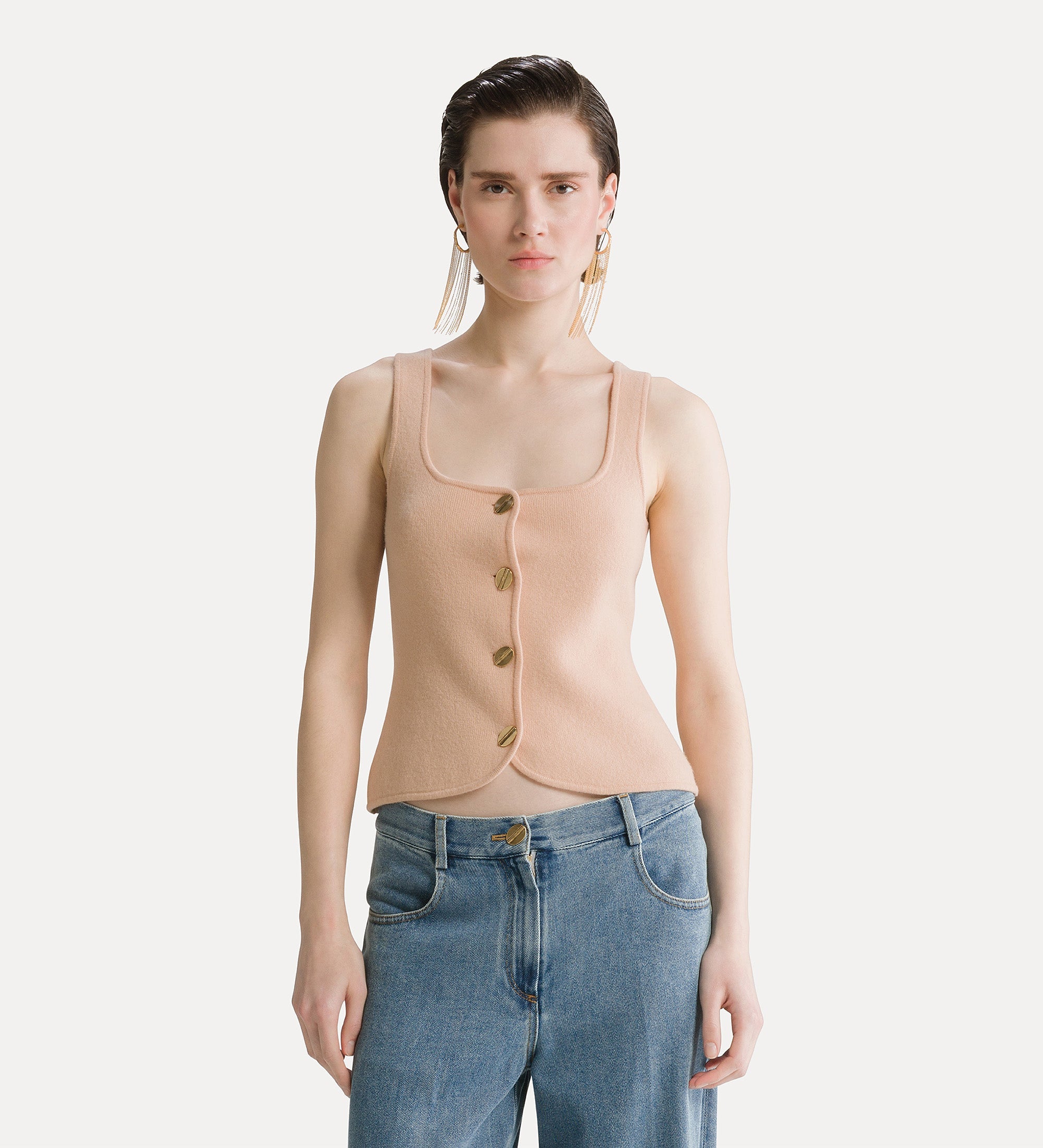 wool and cashmere bustier waistcoat cashmere