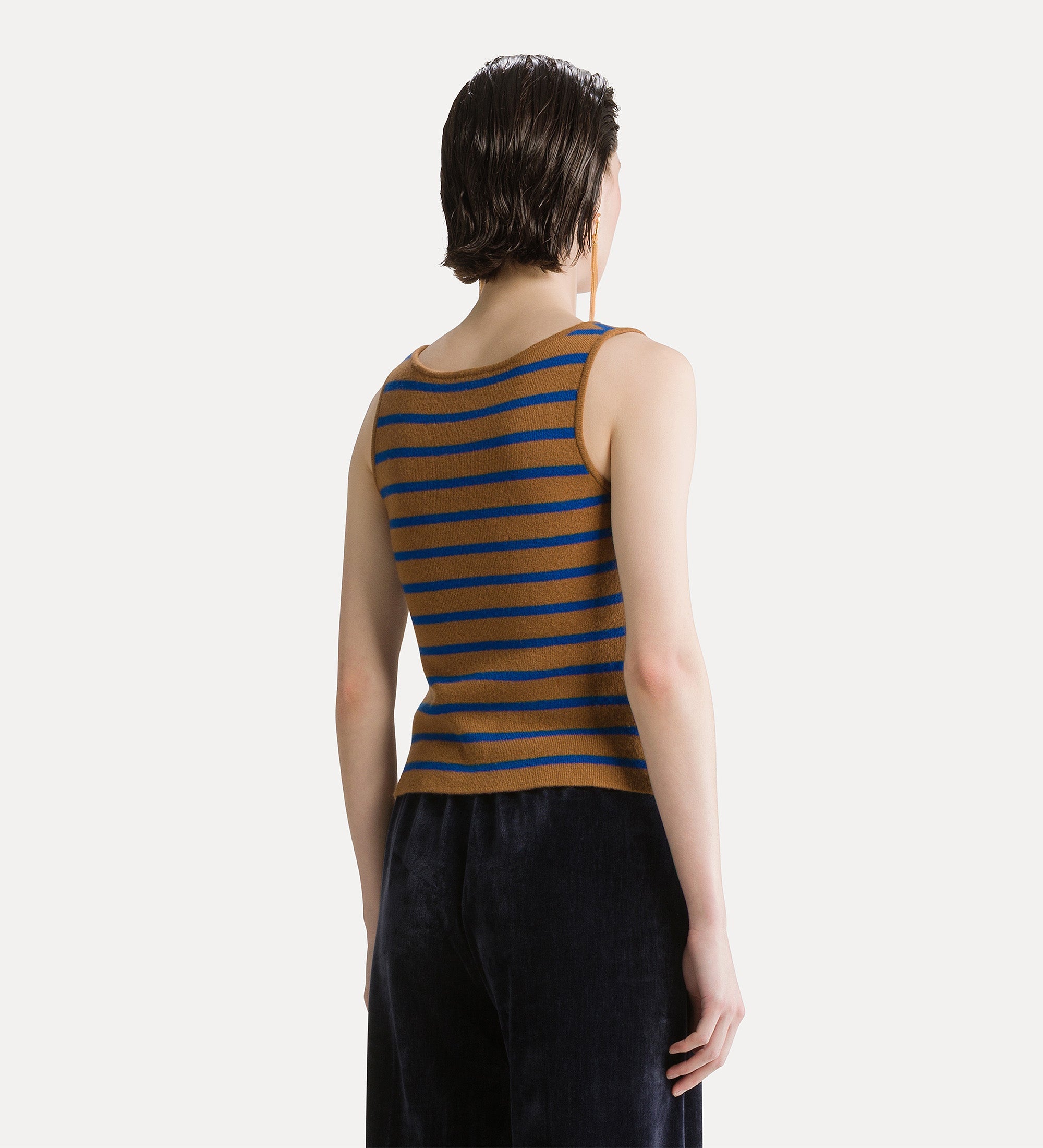 cashmere and wool bustier waistcoat caramello
