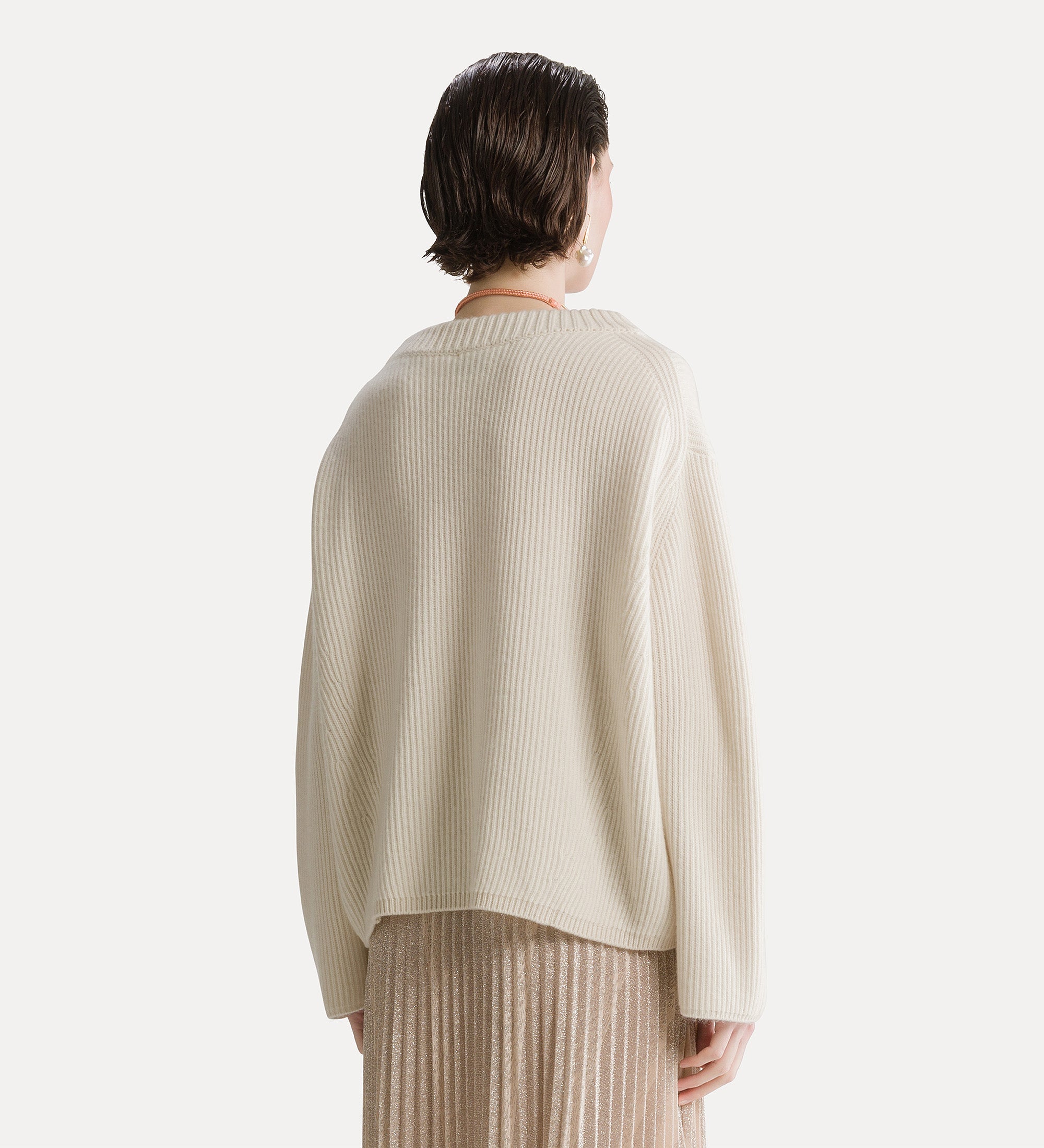 wool and ribbed knit jumper pure