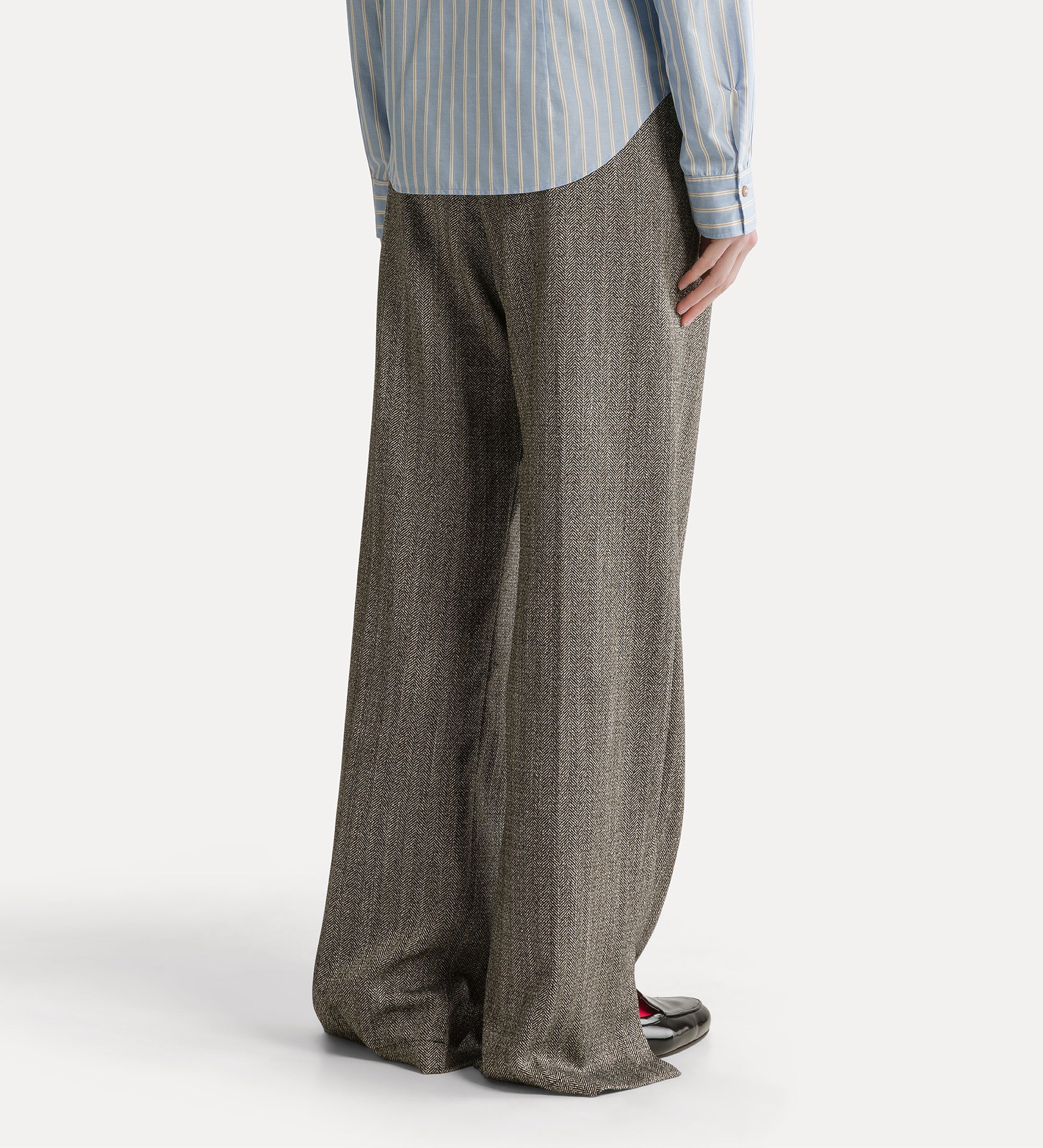 chevron jaspé trousers nero