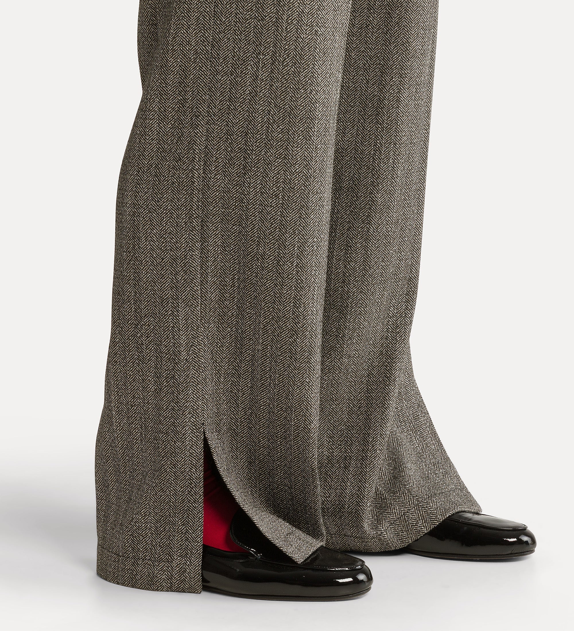 chevron jaspé trousers nero