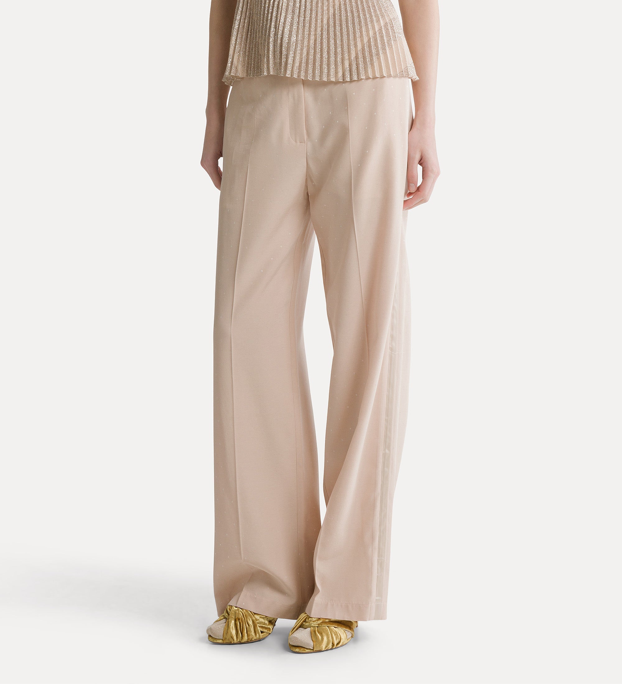 polka dot jacquard tailored trousers loto