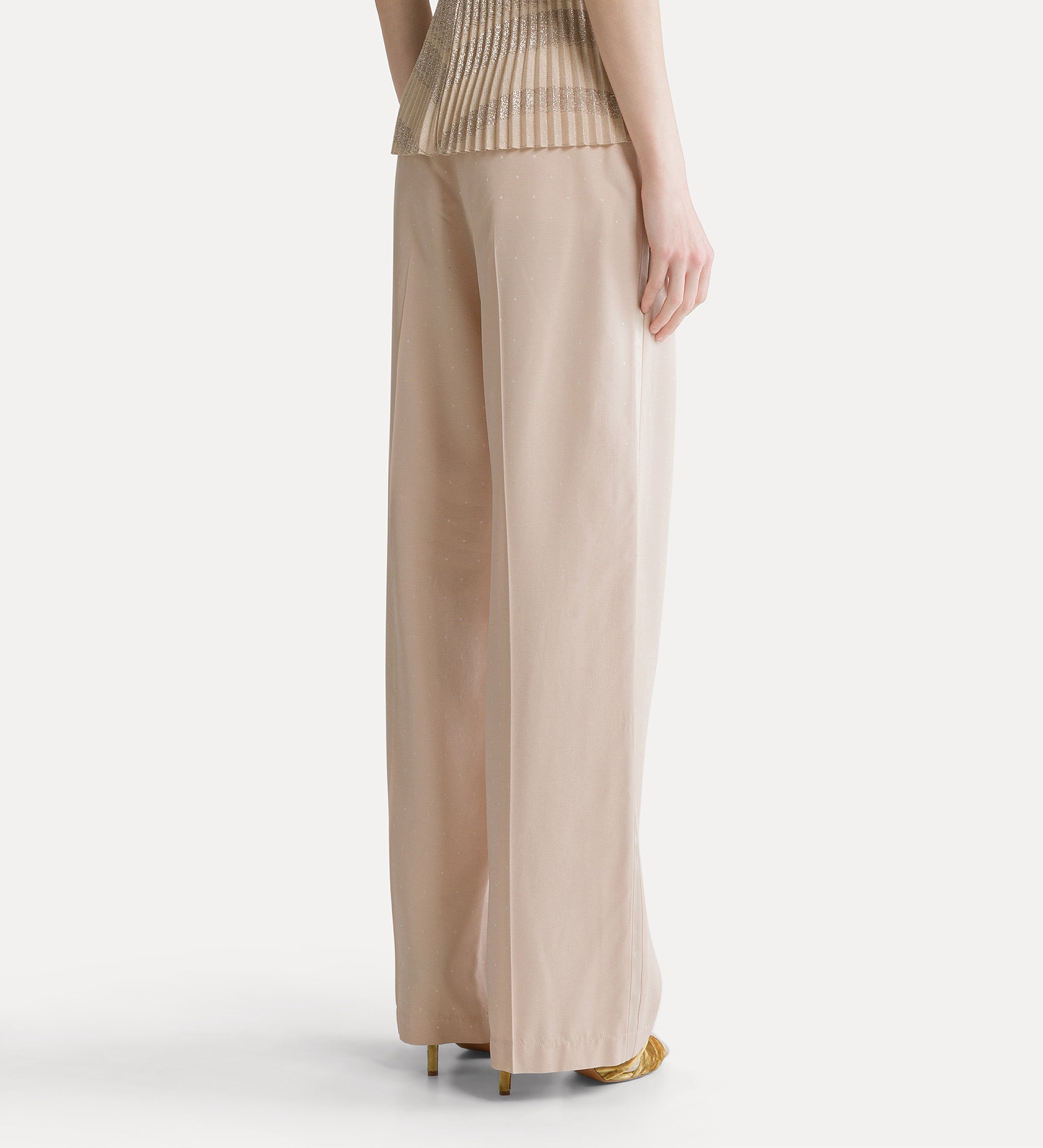 polka dot jacquard tailored trousers loto