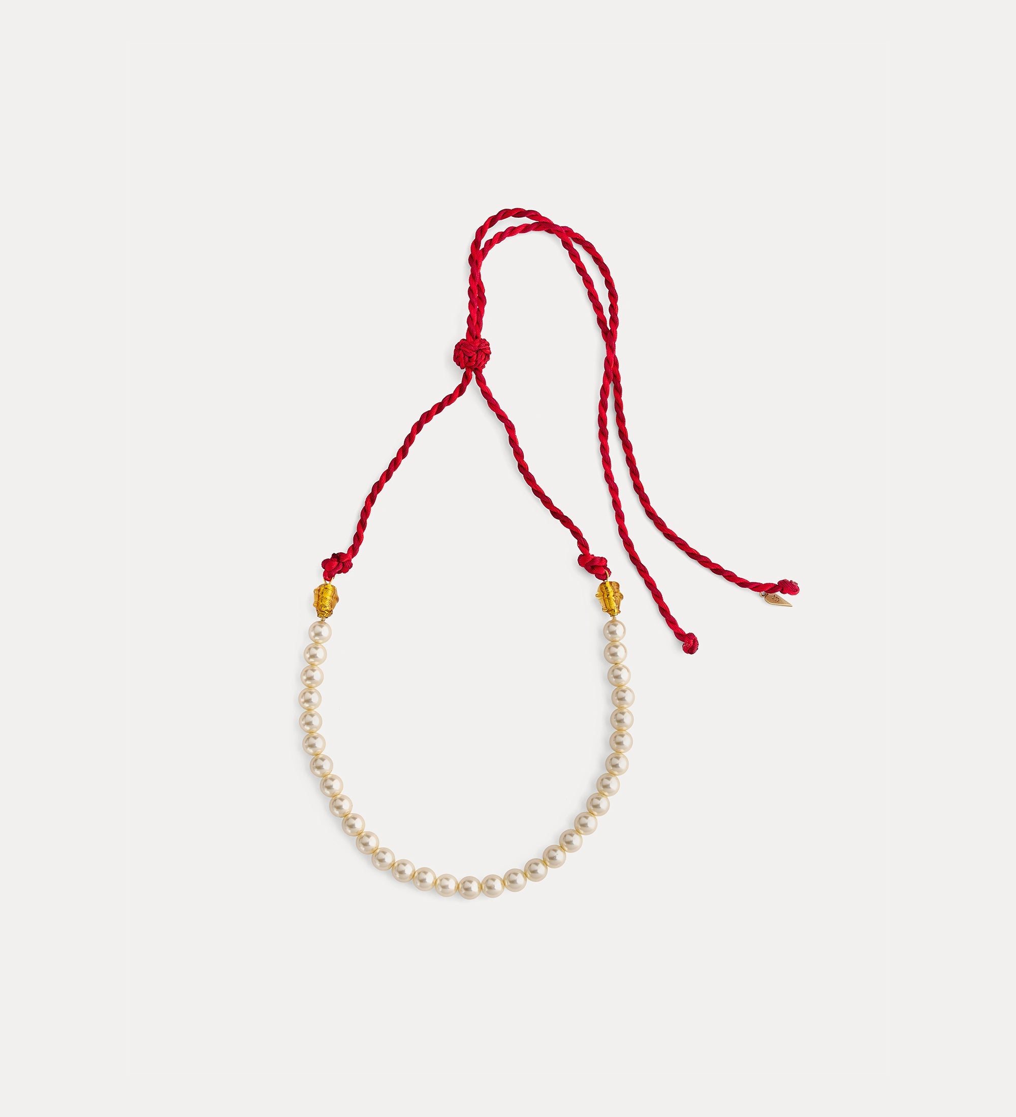 collana corda intrecciata e perle in vetro pomegranate