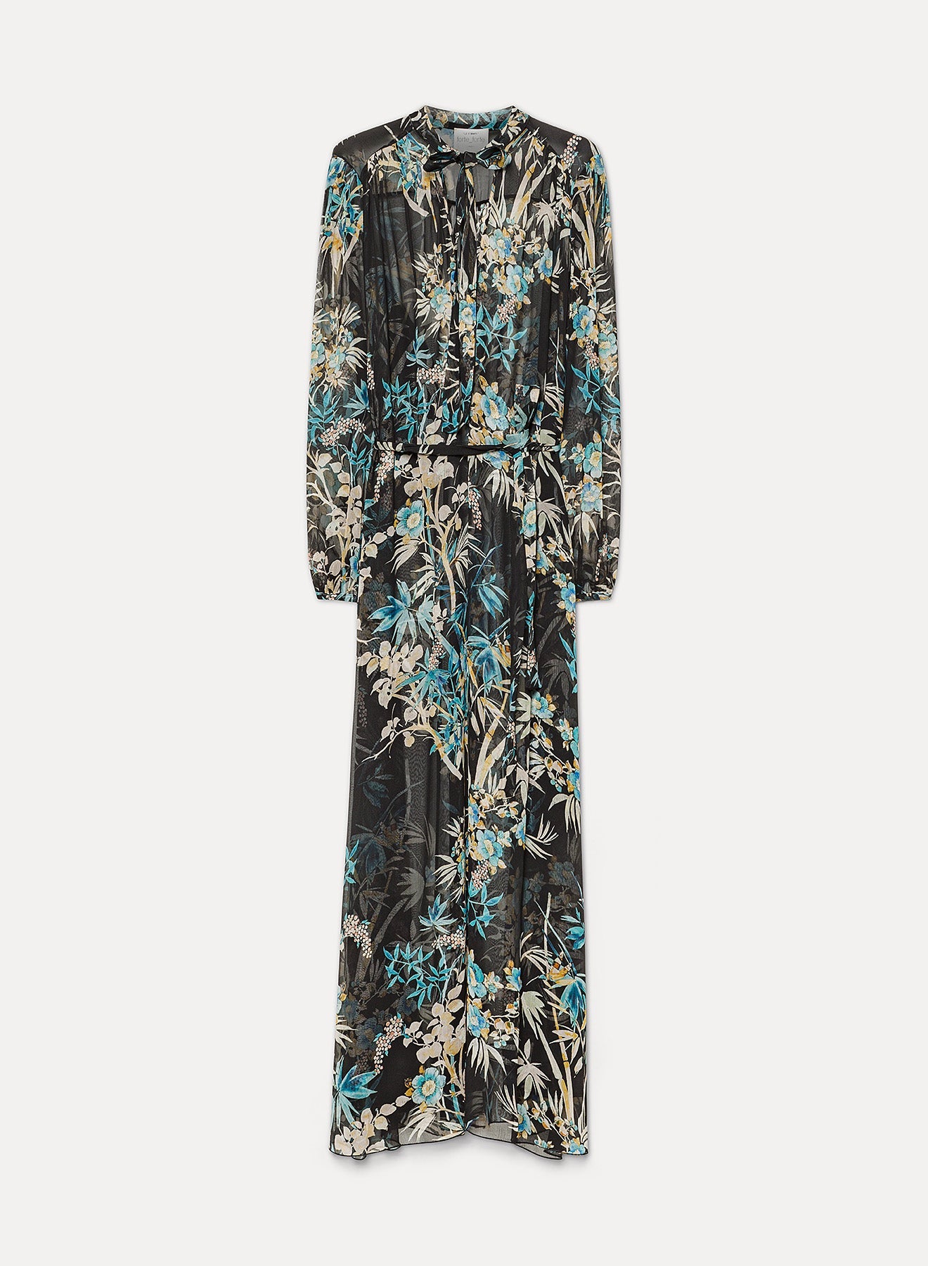 “le bambou secret” crepon midi dress ossidiana