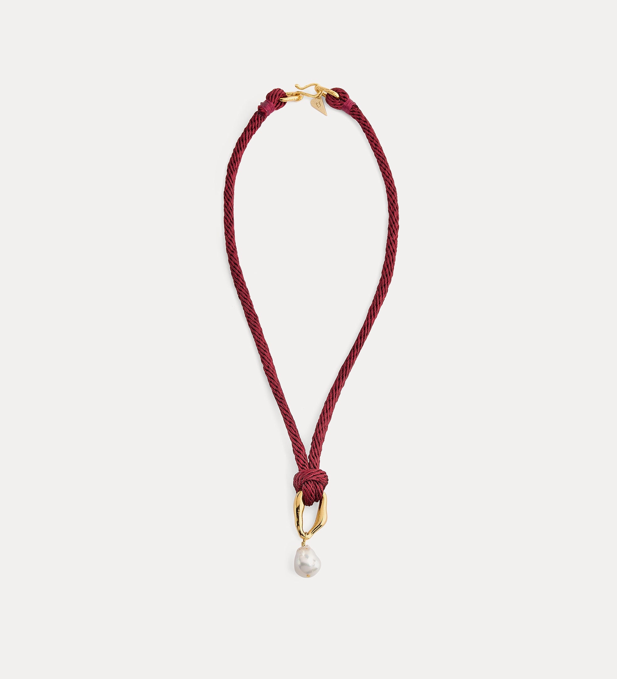 collana corda con gioiello scultura e perla pomegranate