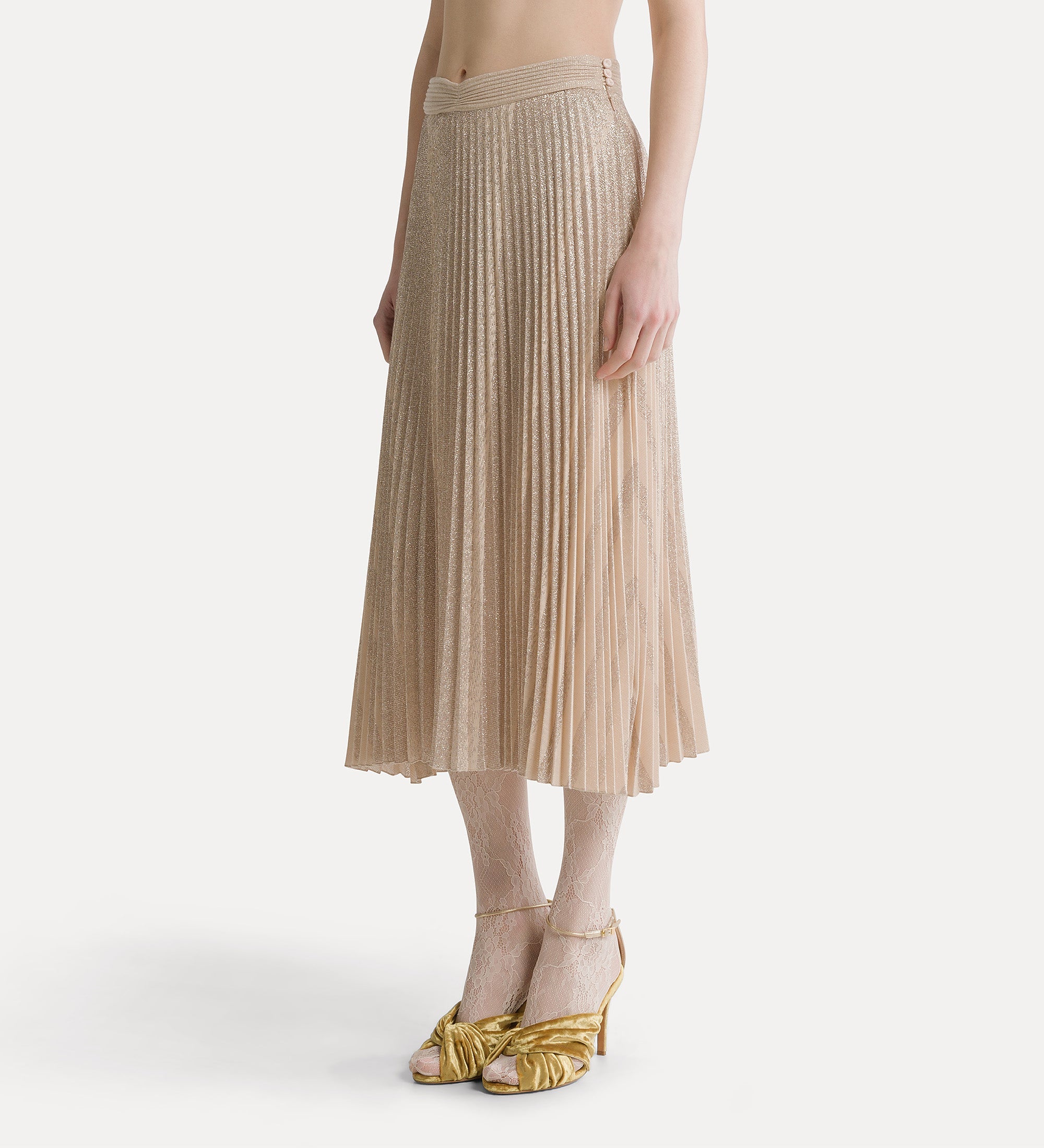 rising sun sunray plissé skirt loto