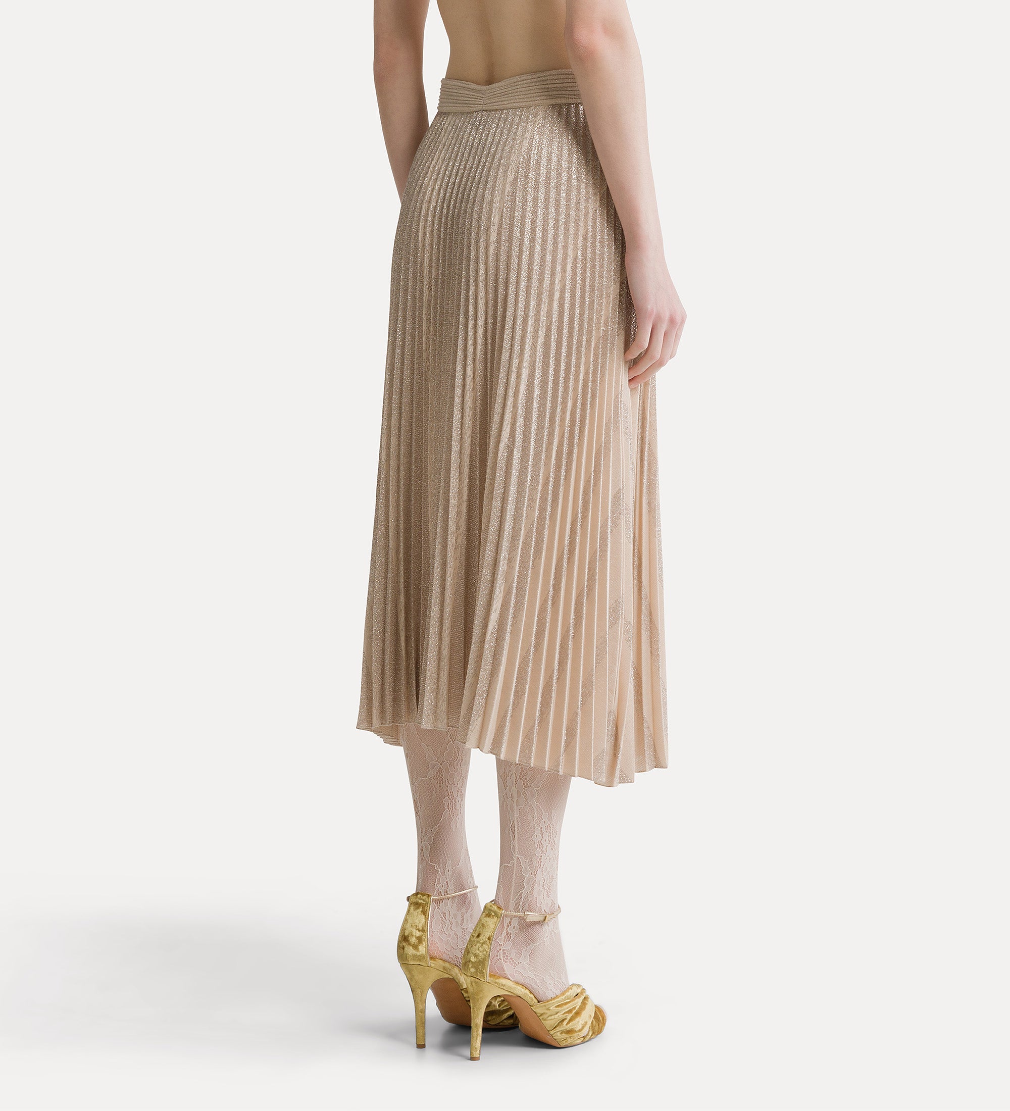 rising sun sunray plissé skirt loto