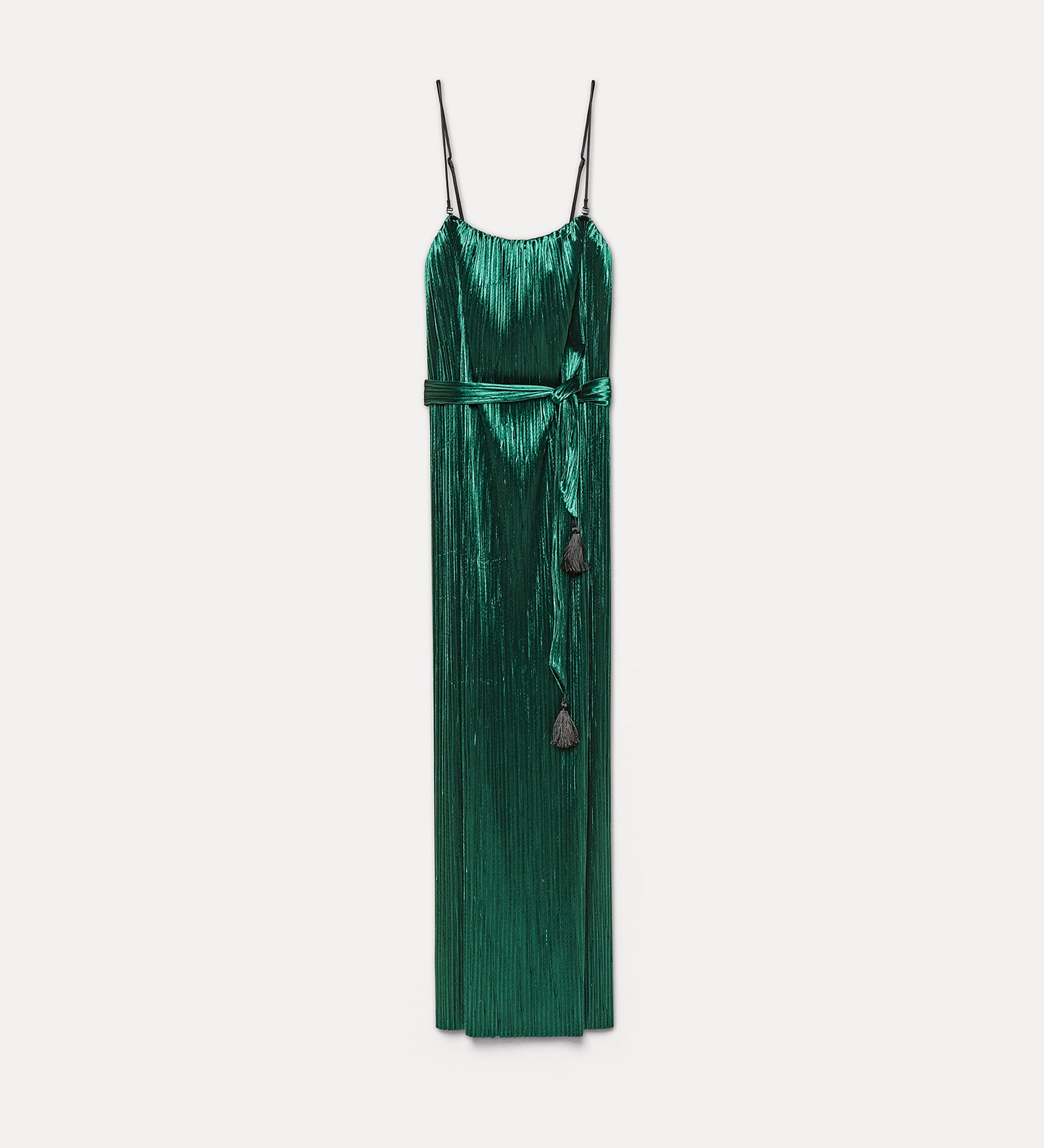 abito colonna midi plisss jersey silky velvet jade