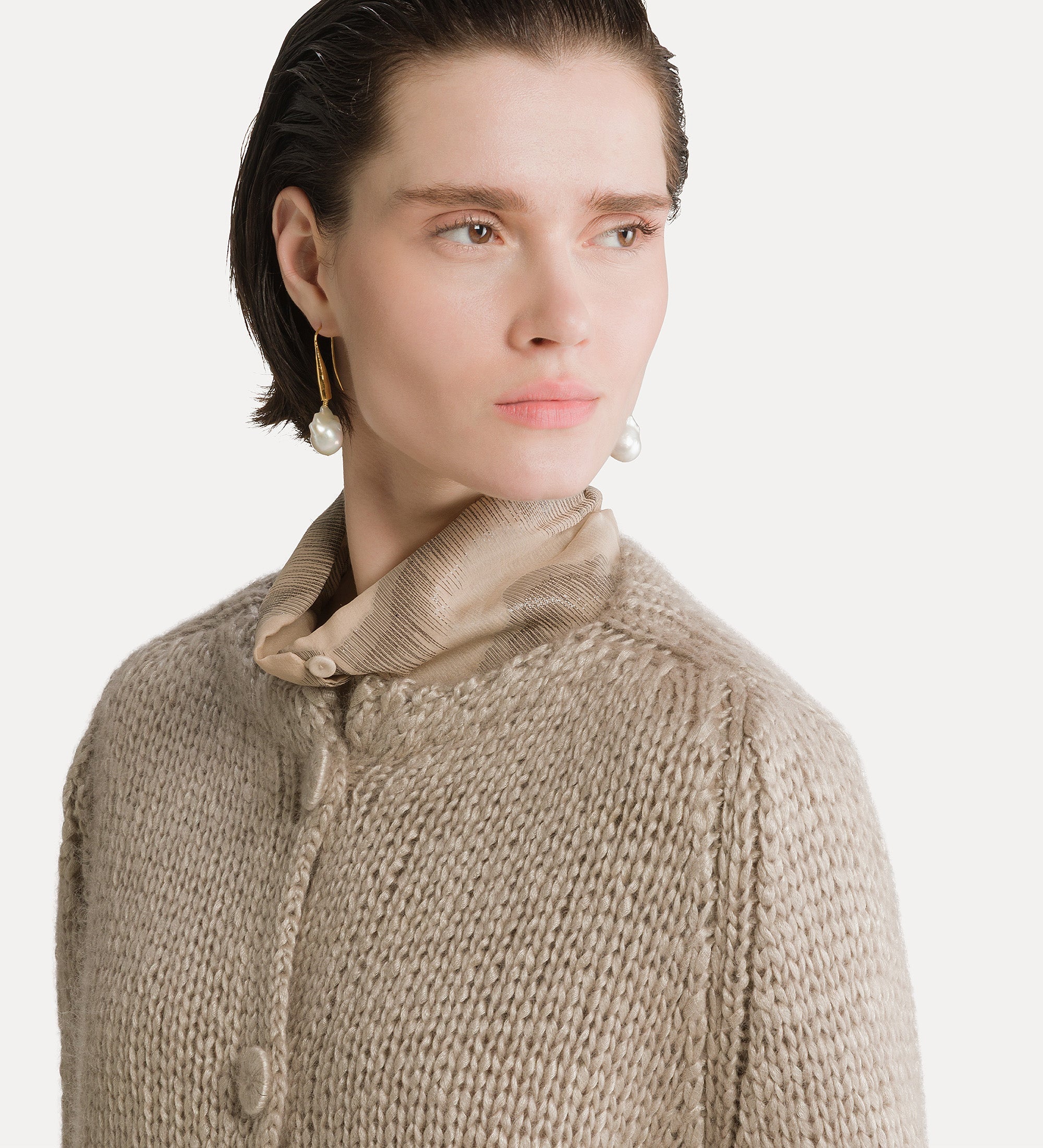 cashmere, silk and mohair cardigan mandorla