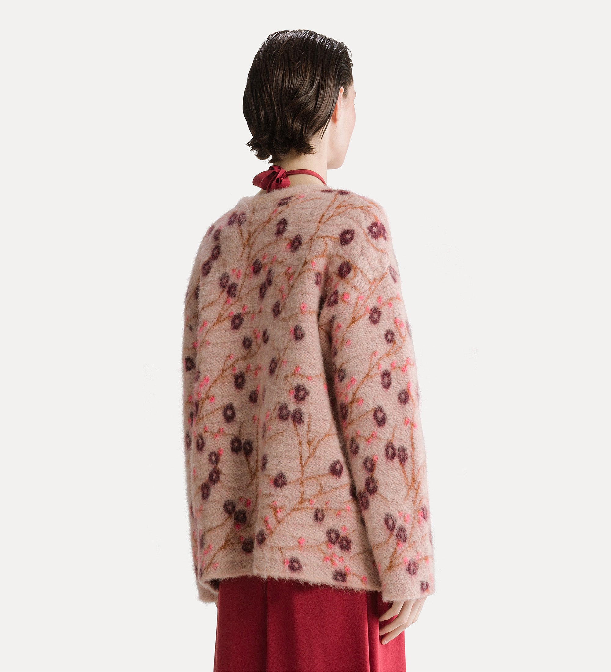 maglia jaquard garzata "cherry blossom" loto