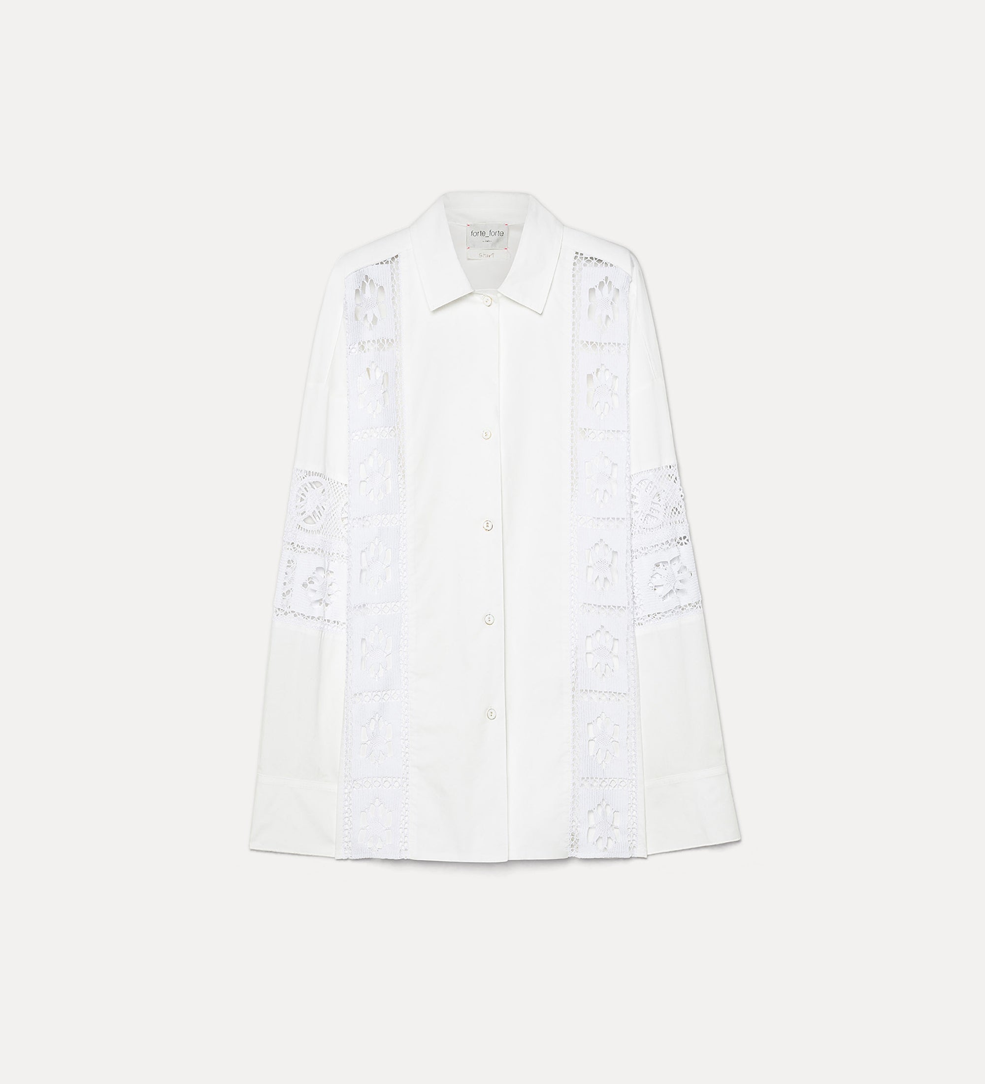 oversized cotton shirt with lace inlays diamond