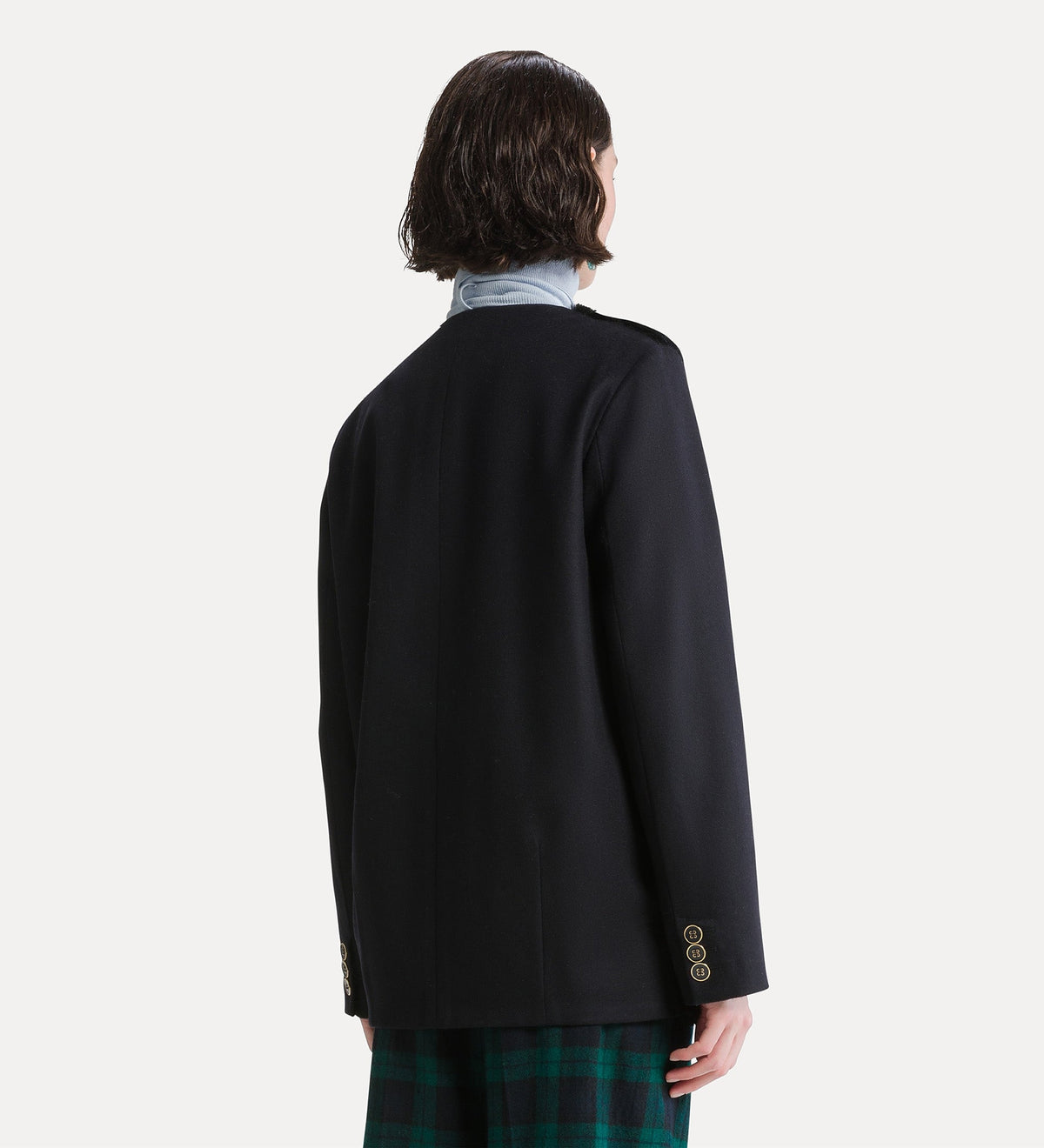 giacca in panno di misto lana e faux fur night