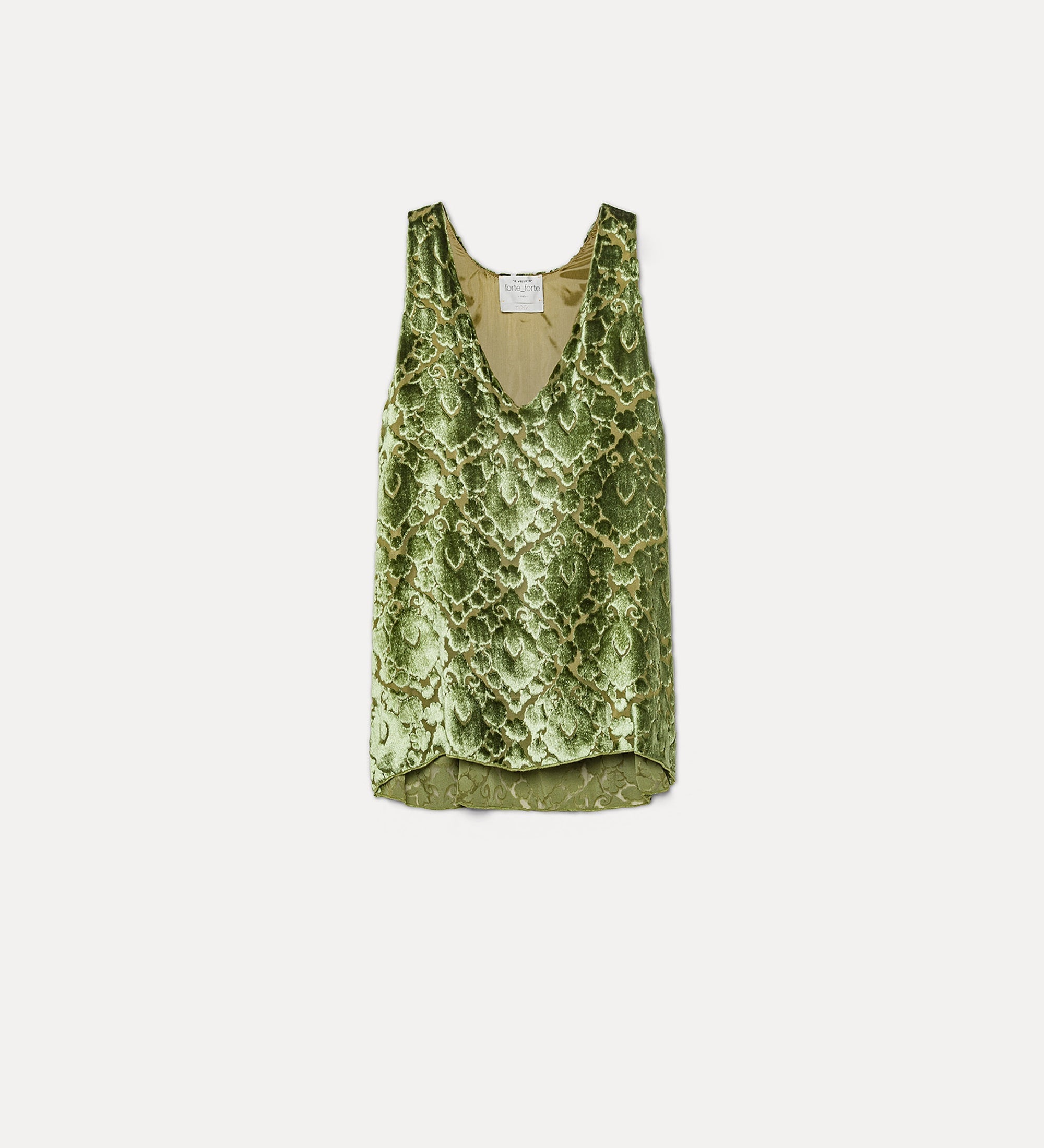 floral burnout velvet top leaf