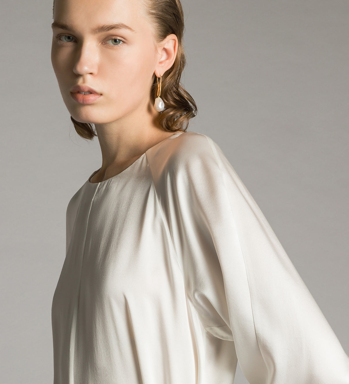 heavy silk satin dress with sash diamond
