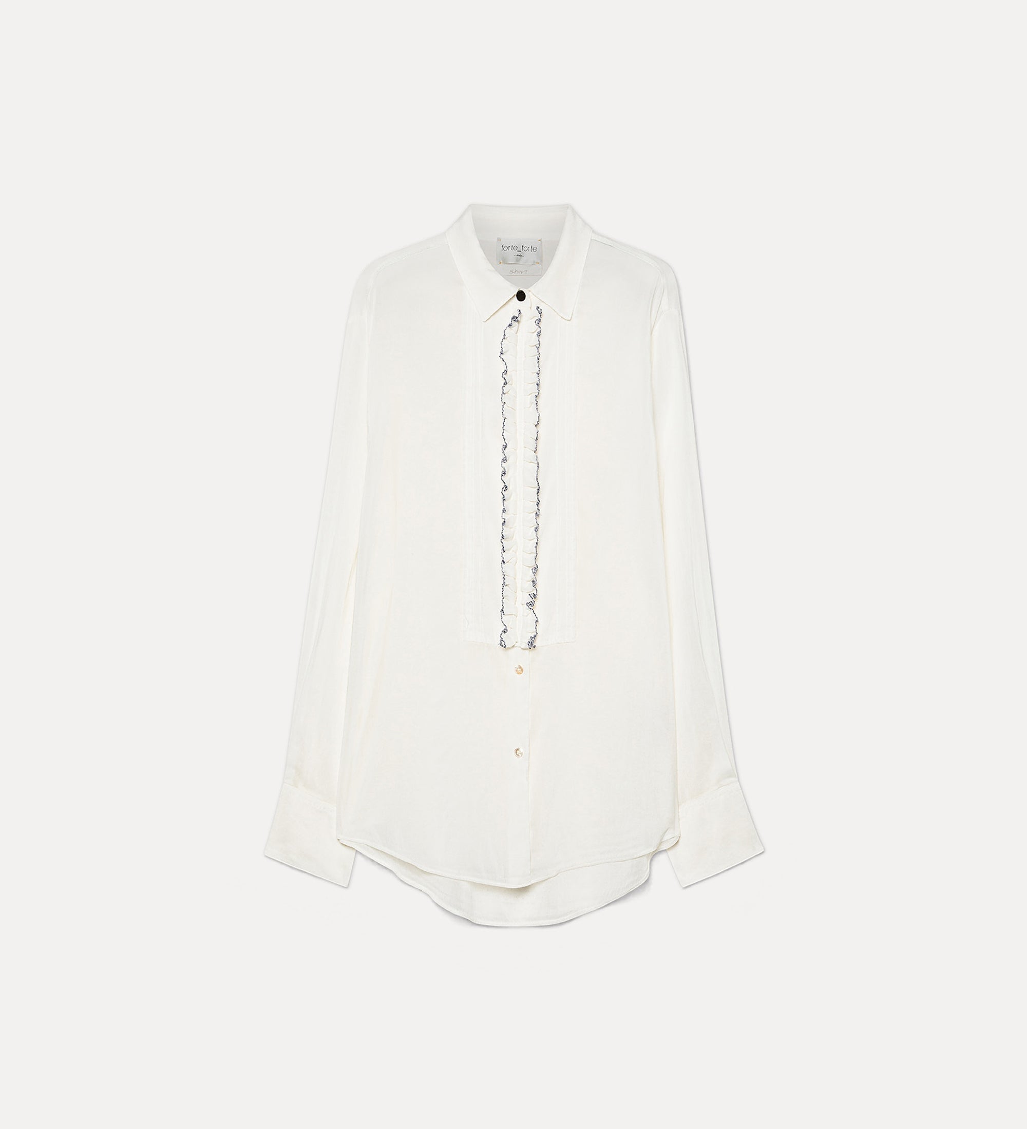 camicia smoking in voile con ruches diamond