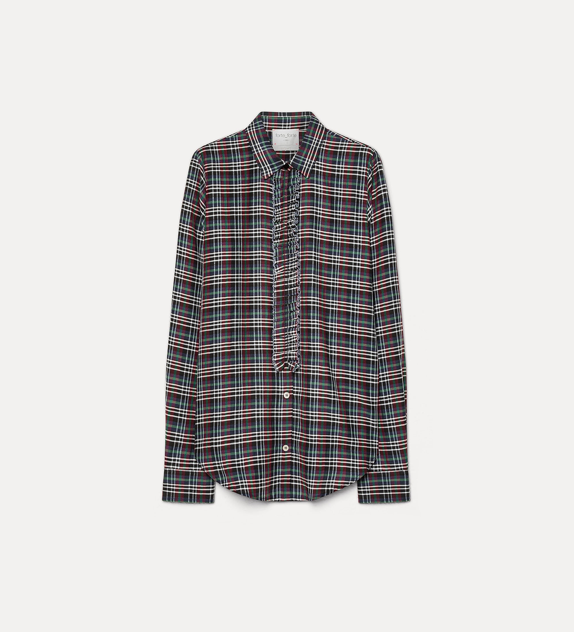 ruched voile tartan shirt royal