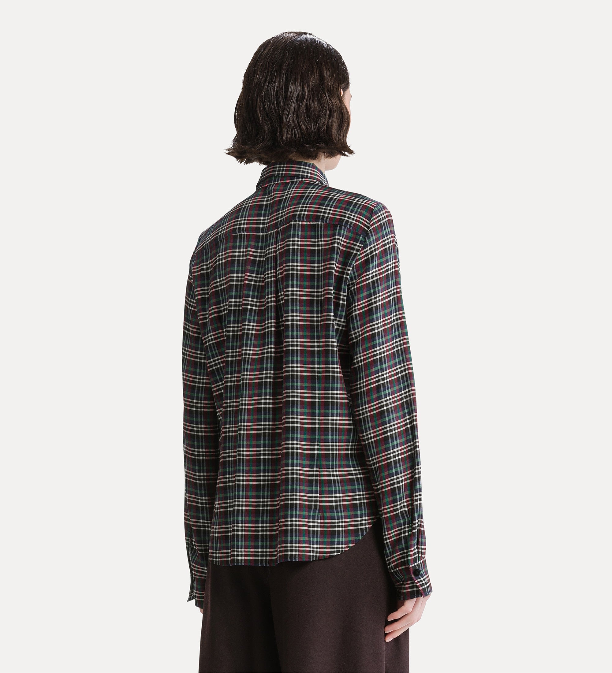 ruched voile tartan shirt royal