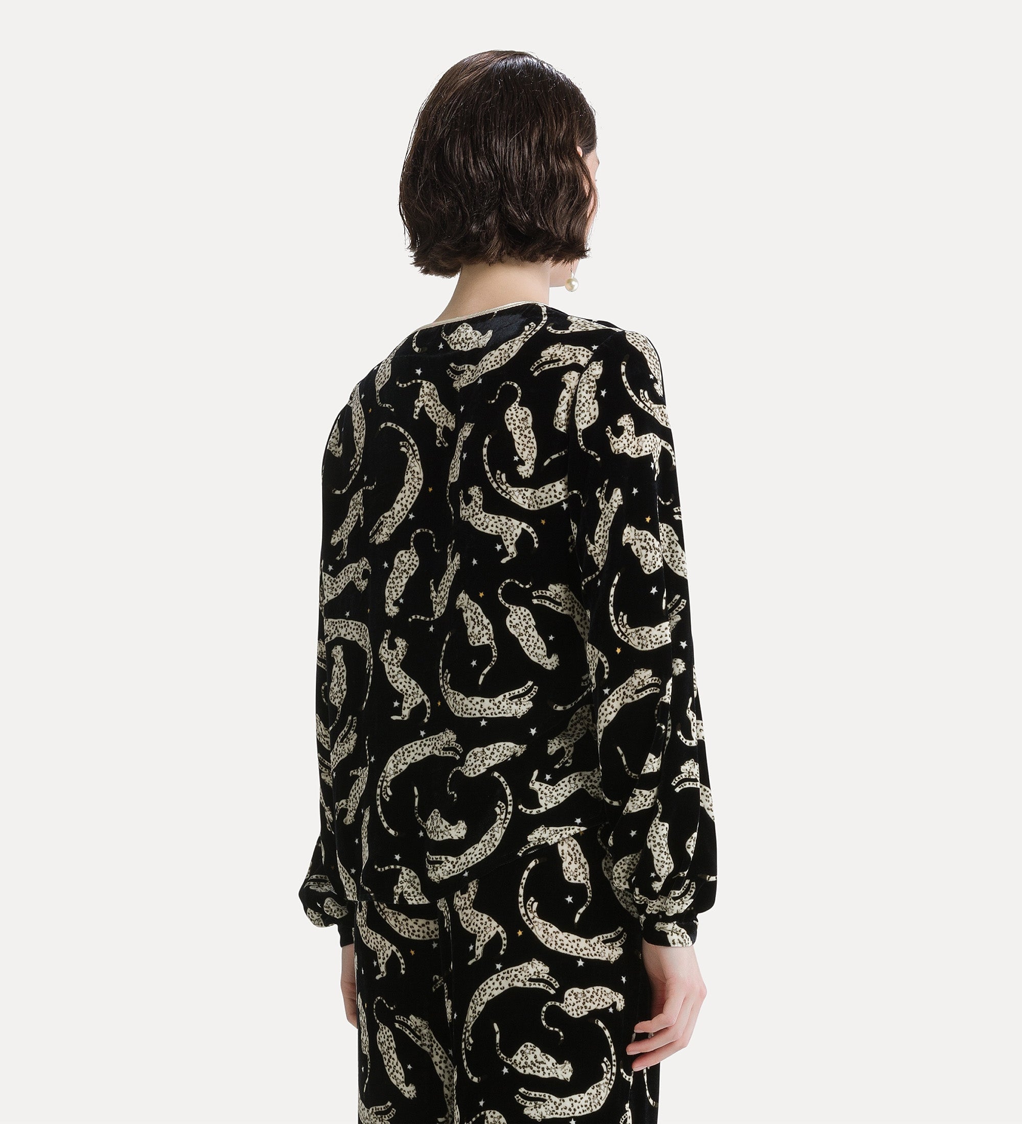 velvet top with “royal leopard” print night