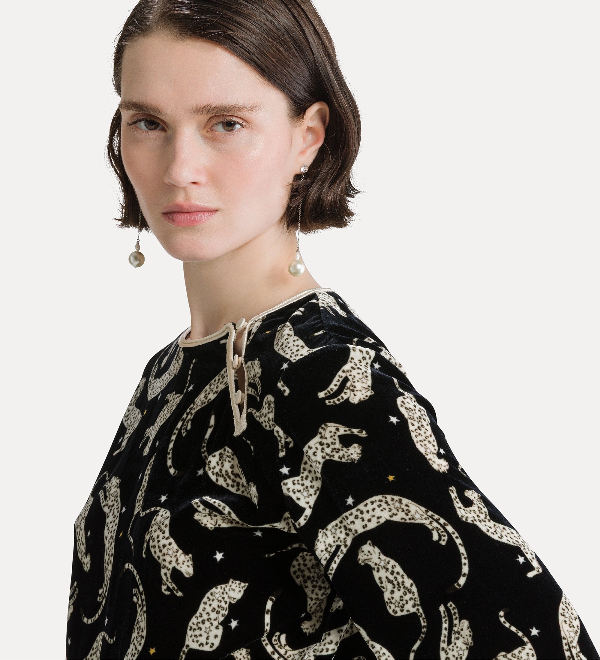 velvet top with “royal leopard” print night