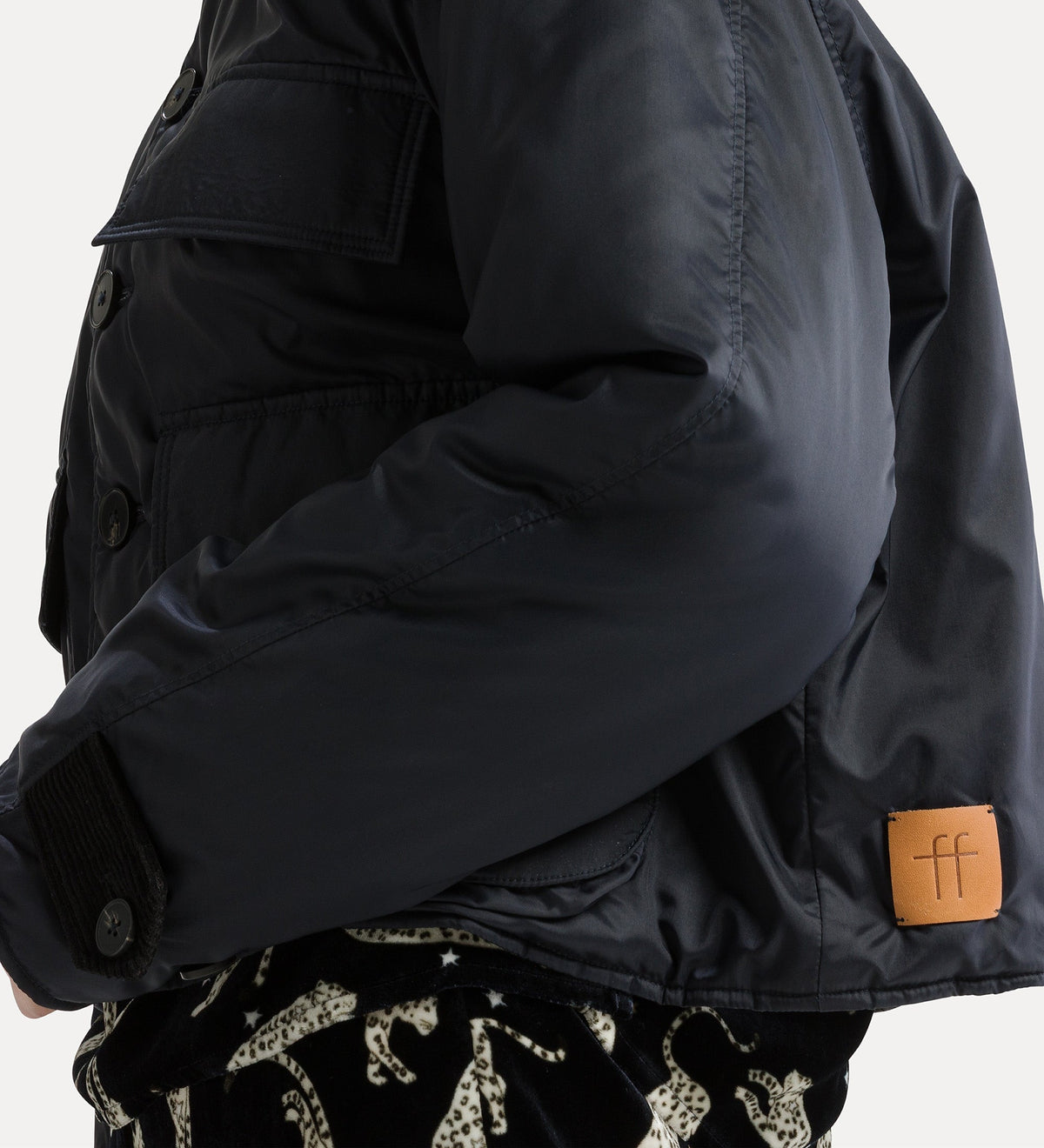 veste british courte en nylon avec détails en velours côtelé night
