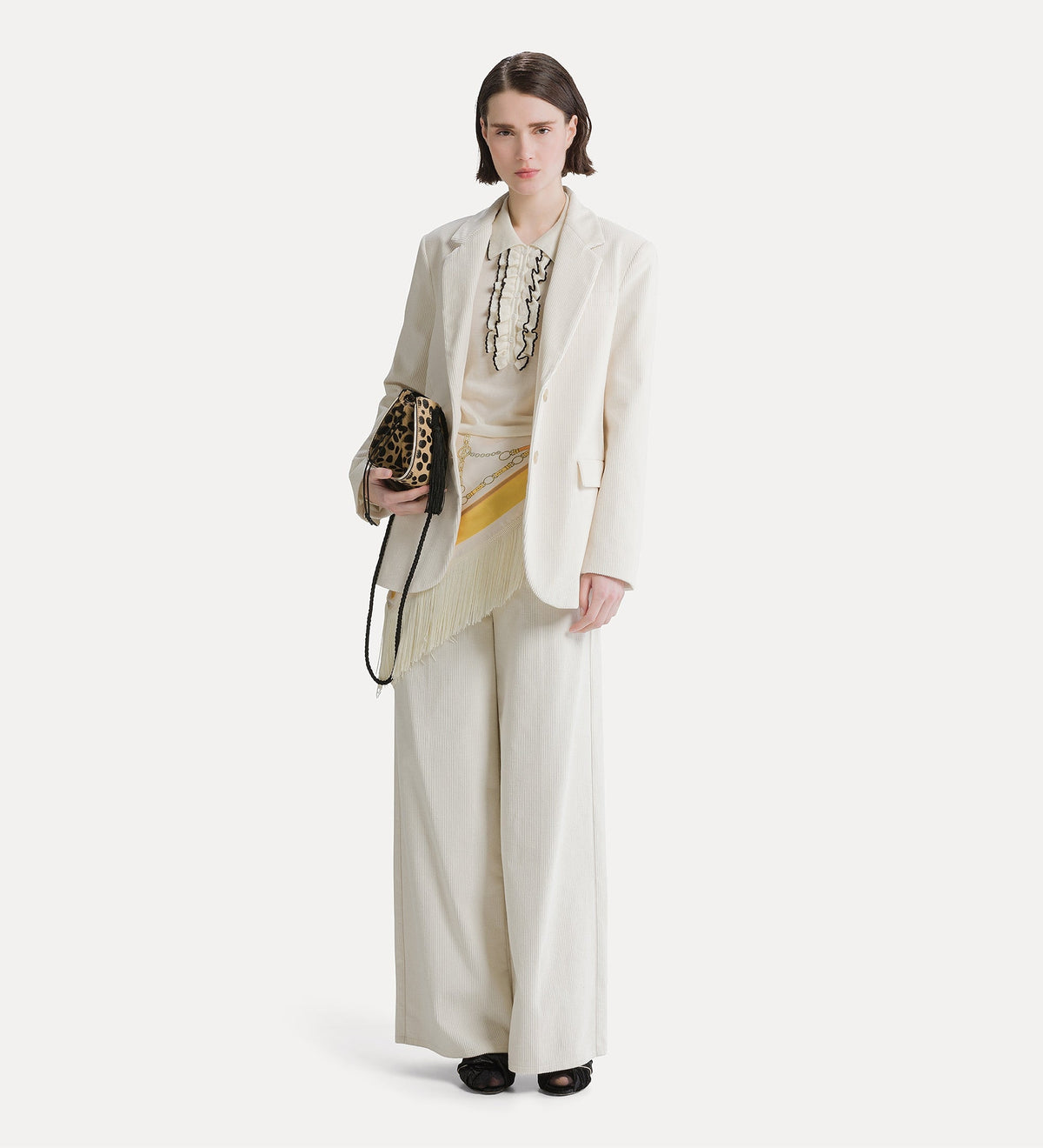 giacca in corduroy ivory
