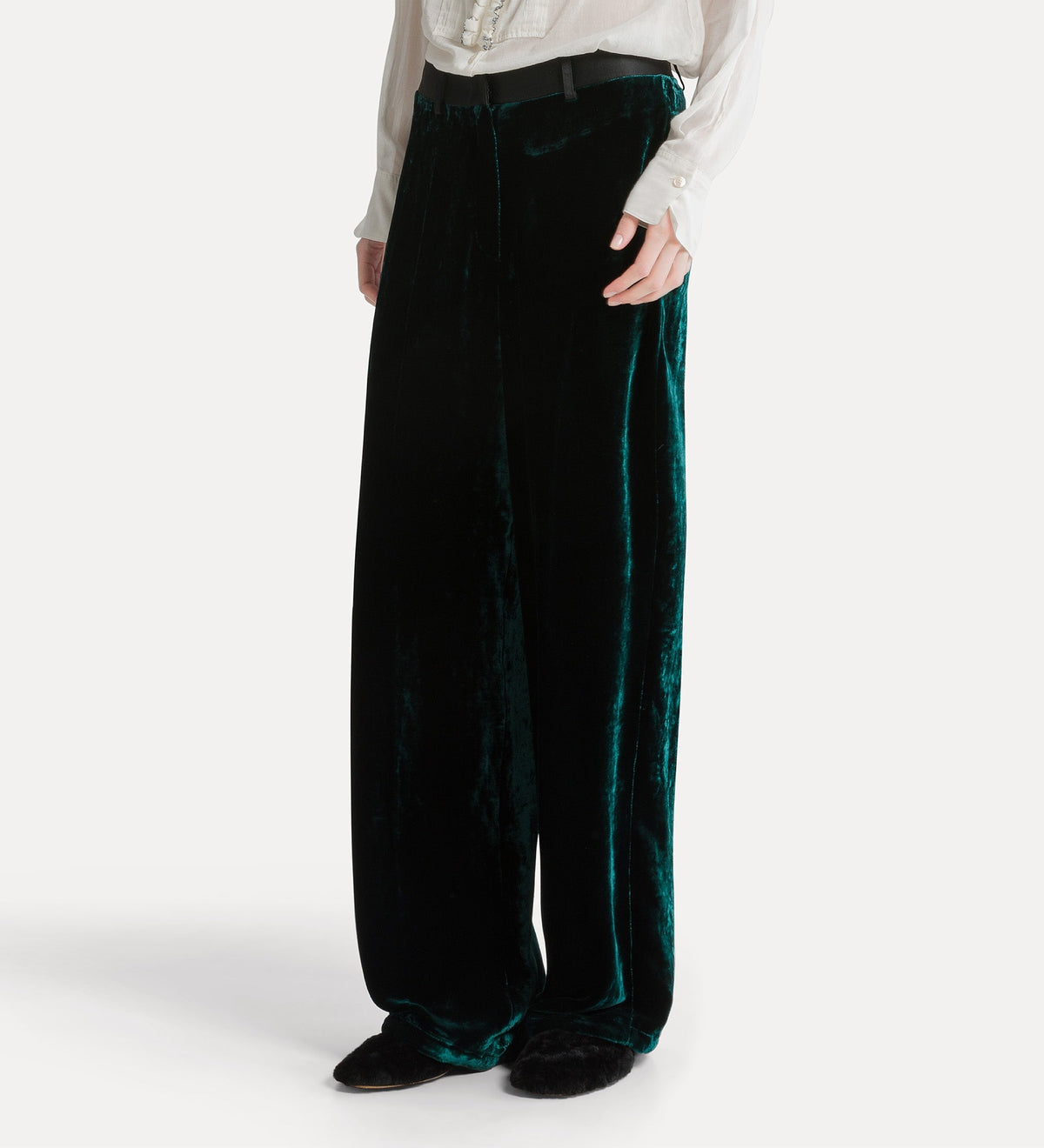 pantalon de smoking en velours moiré woods