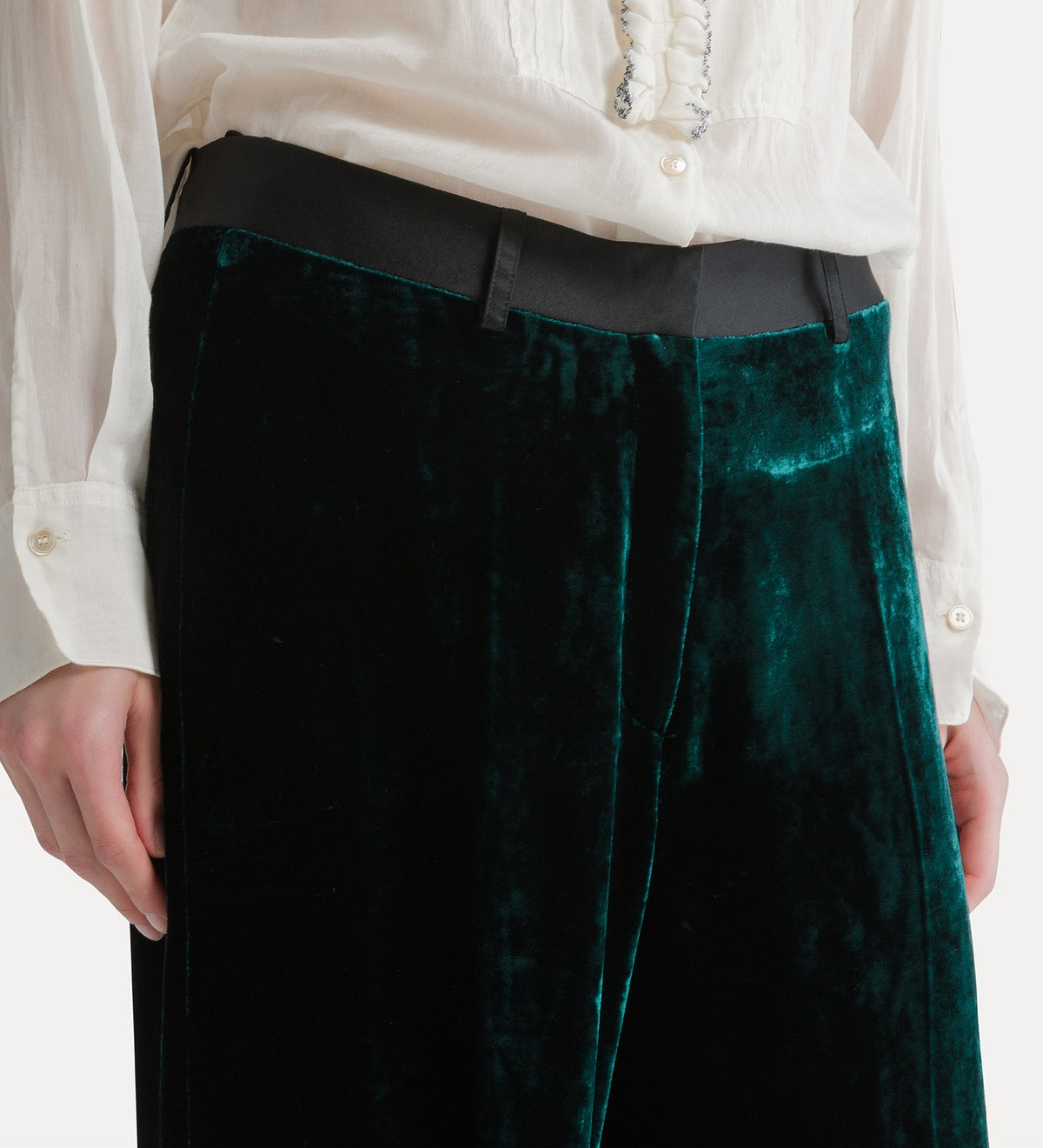 pantalon de smoking en velours moiré woods