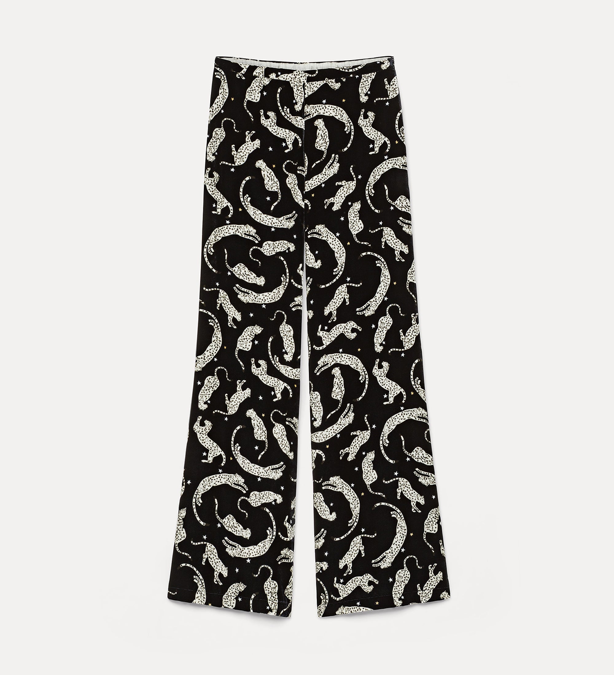 velvet trousers with “royal leopard” print night