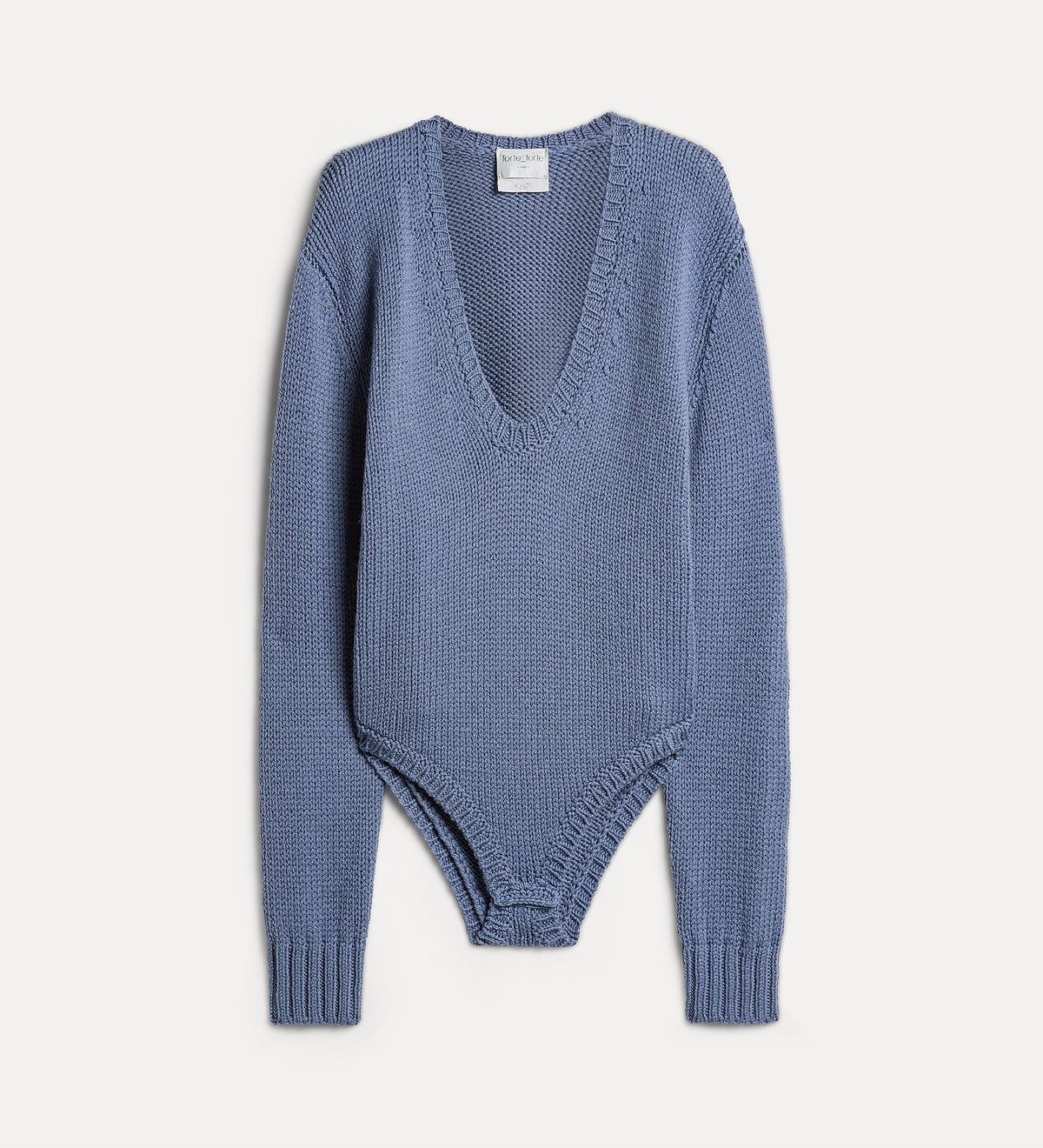 cable-knit wool bodysuit cadet