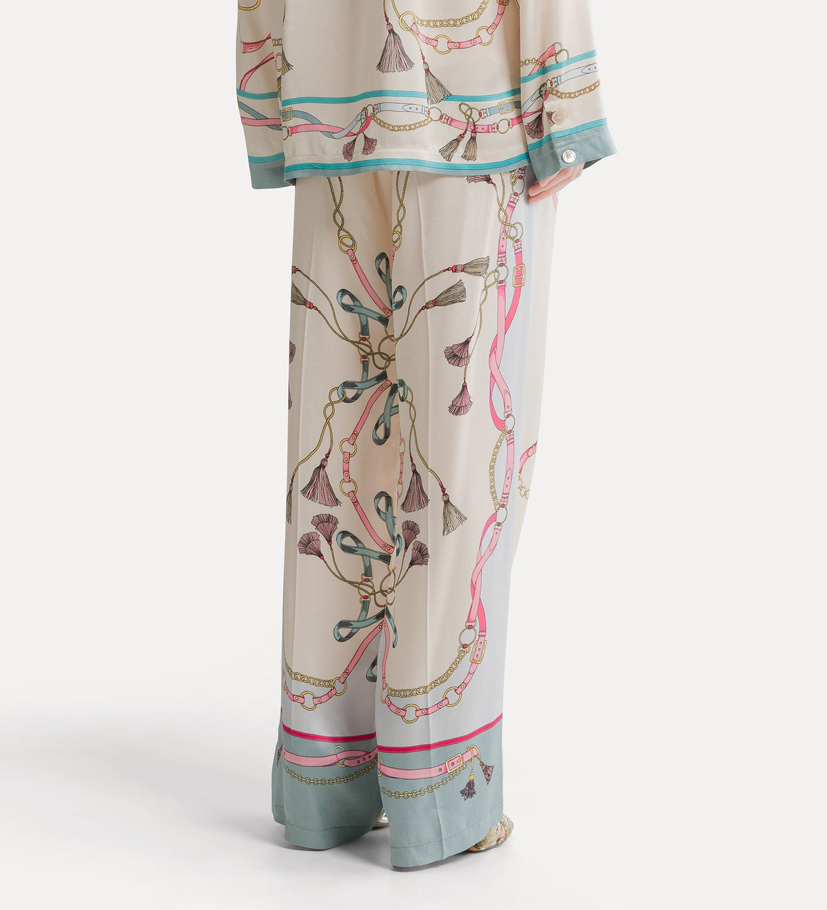 pantalon pyjama à imprimé placé “ the crown ” ivory