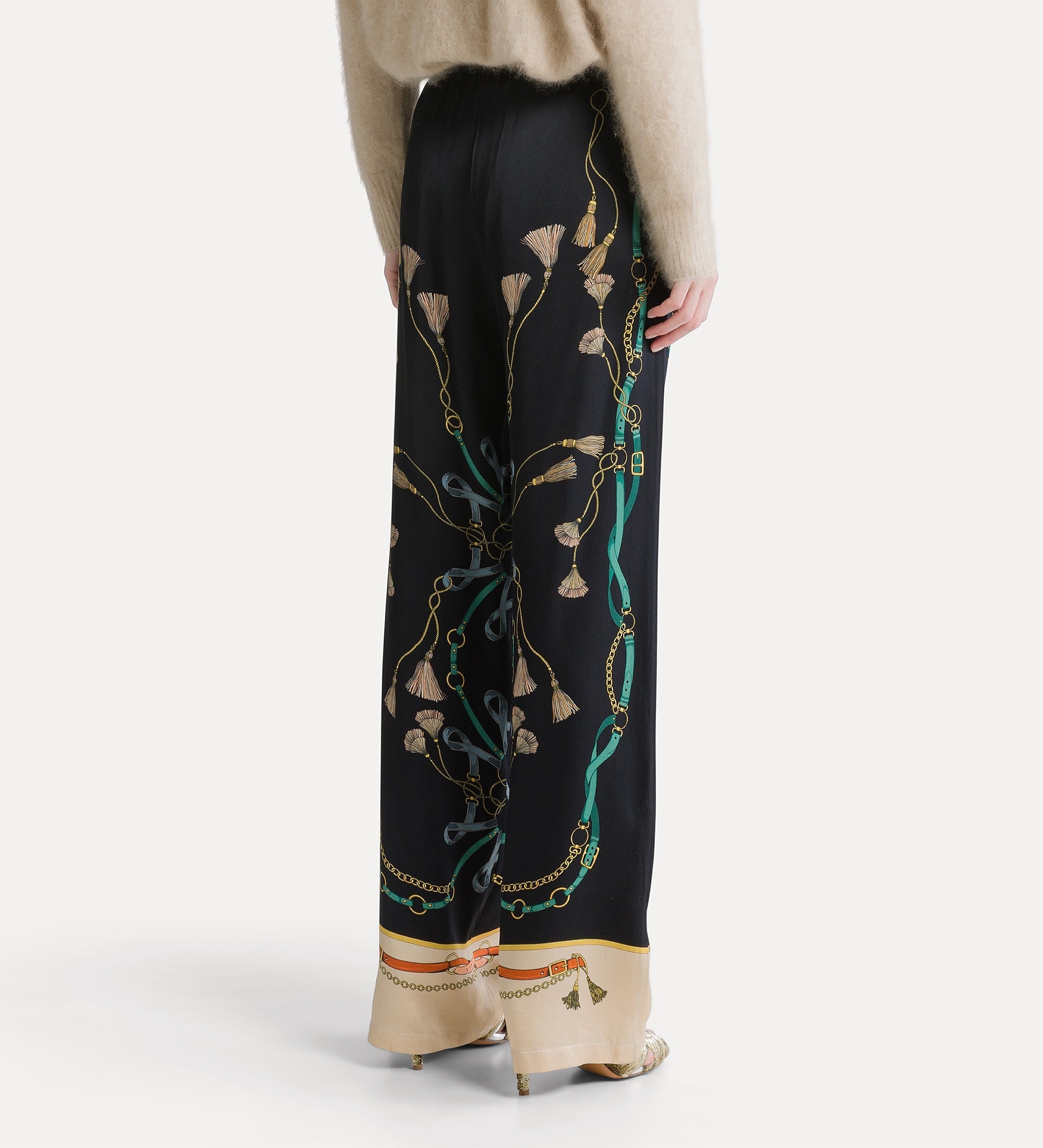 pantalon pyjama à imprimé placé “ the crown ” black