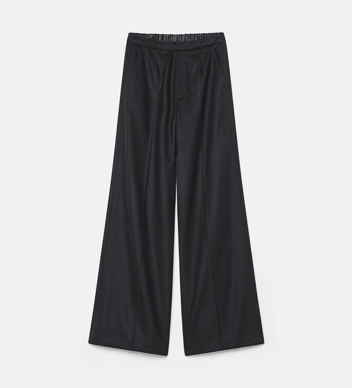 pantaloni wide leg in panno di misto lana night