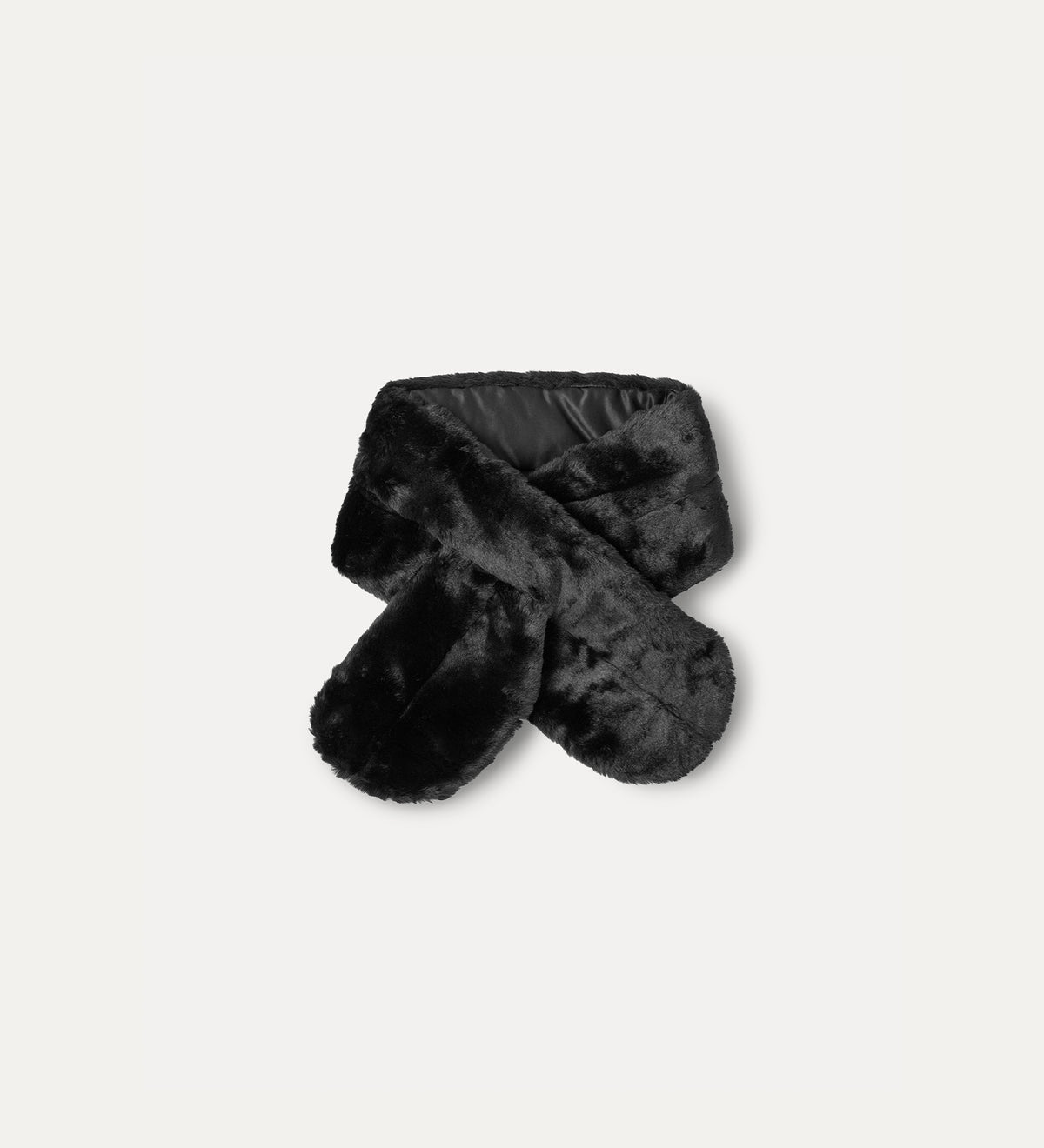 sciarpa ascot in faux fur e nylon night