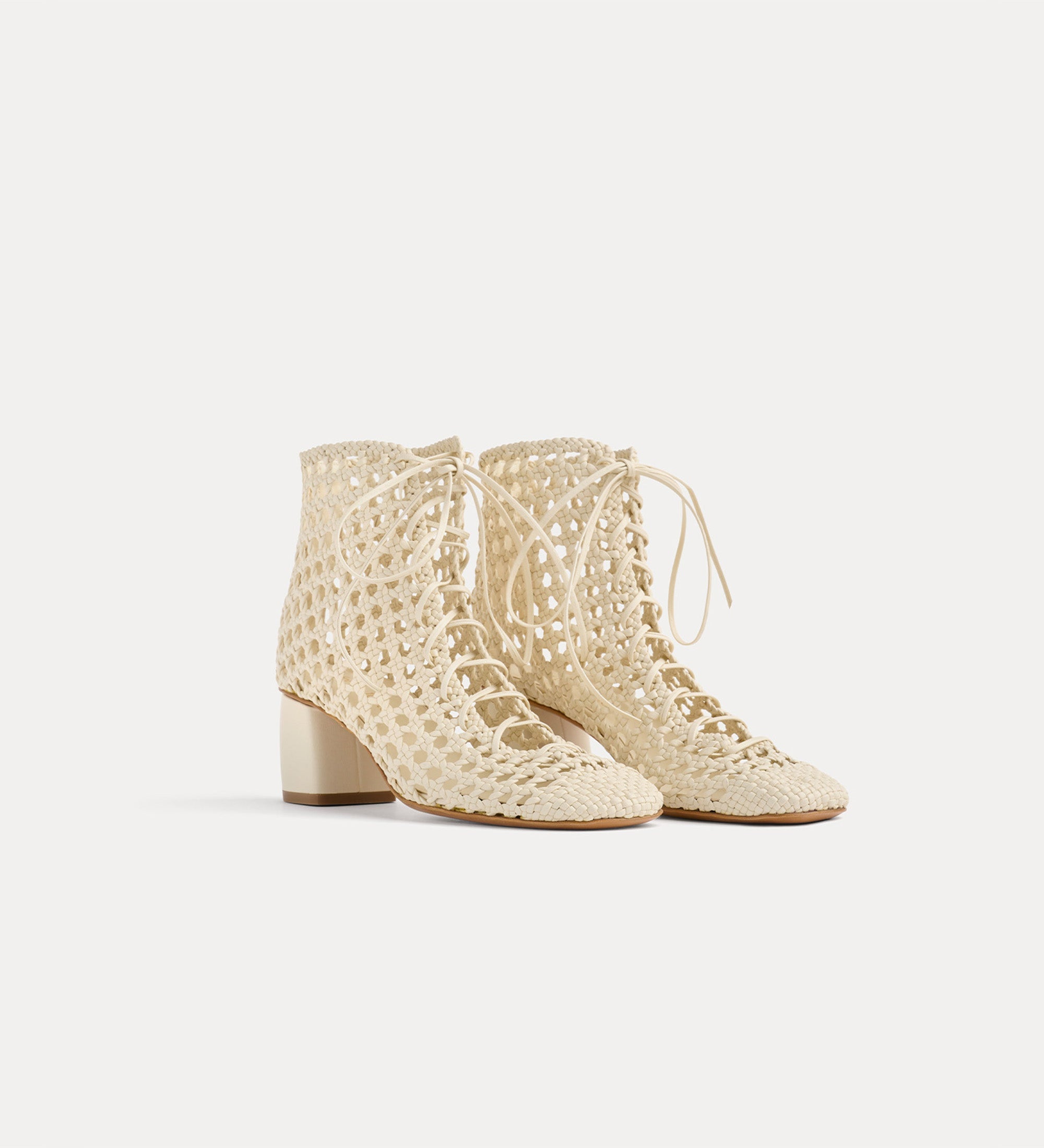 "my penelope"stivaletto chic intrecciato a mano Ivory