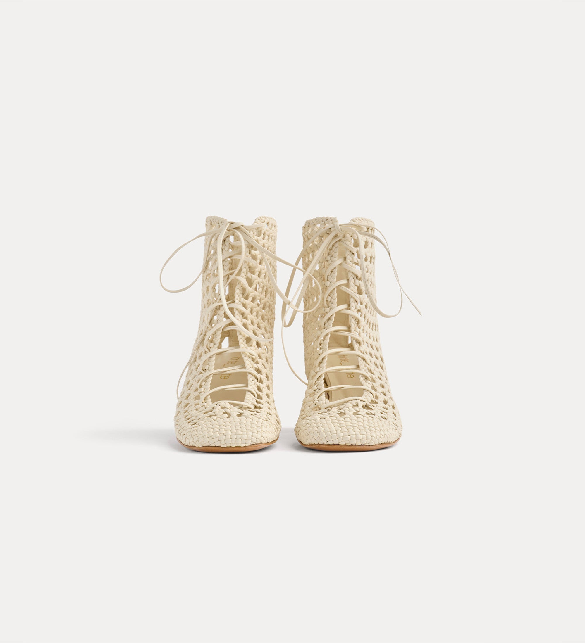 "my penelope"stivaletto chic intrecciato a mano Ivory