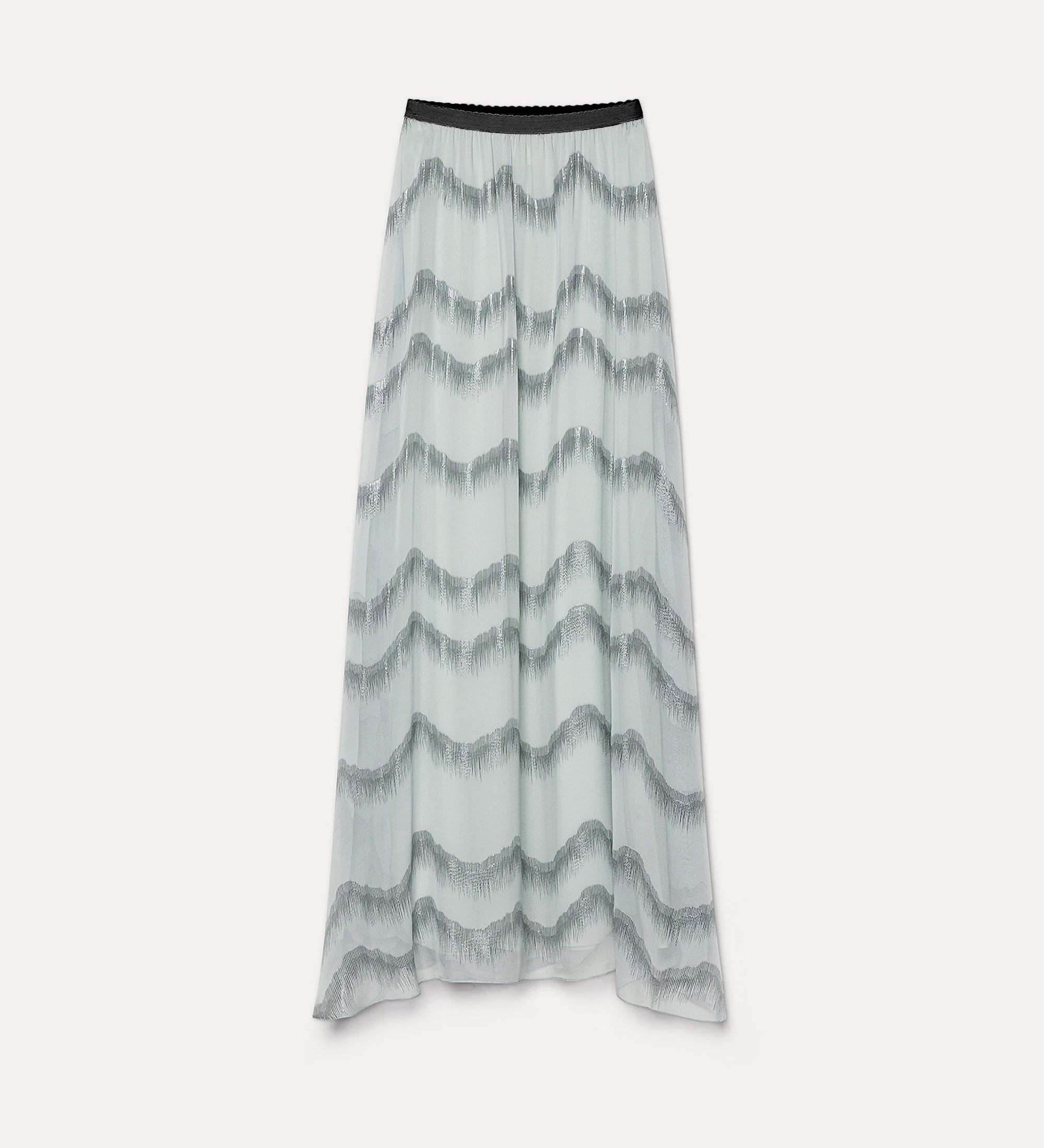 “nuages d'argent” silk chiffon skirt quarzo