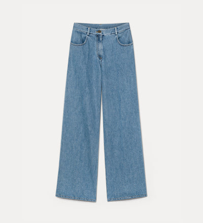 cavalry denim 5–pocket trousers celeste