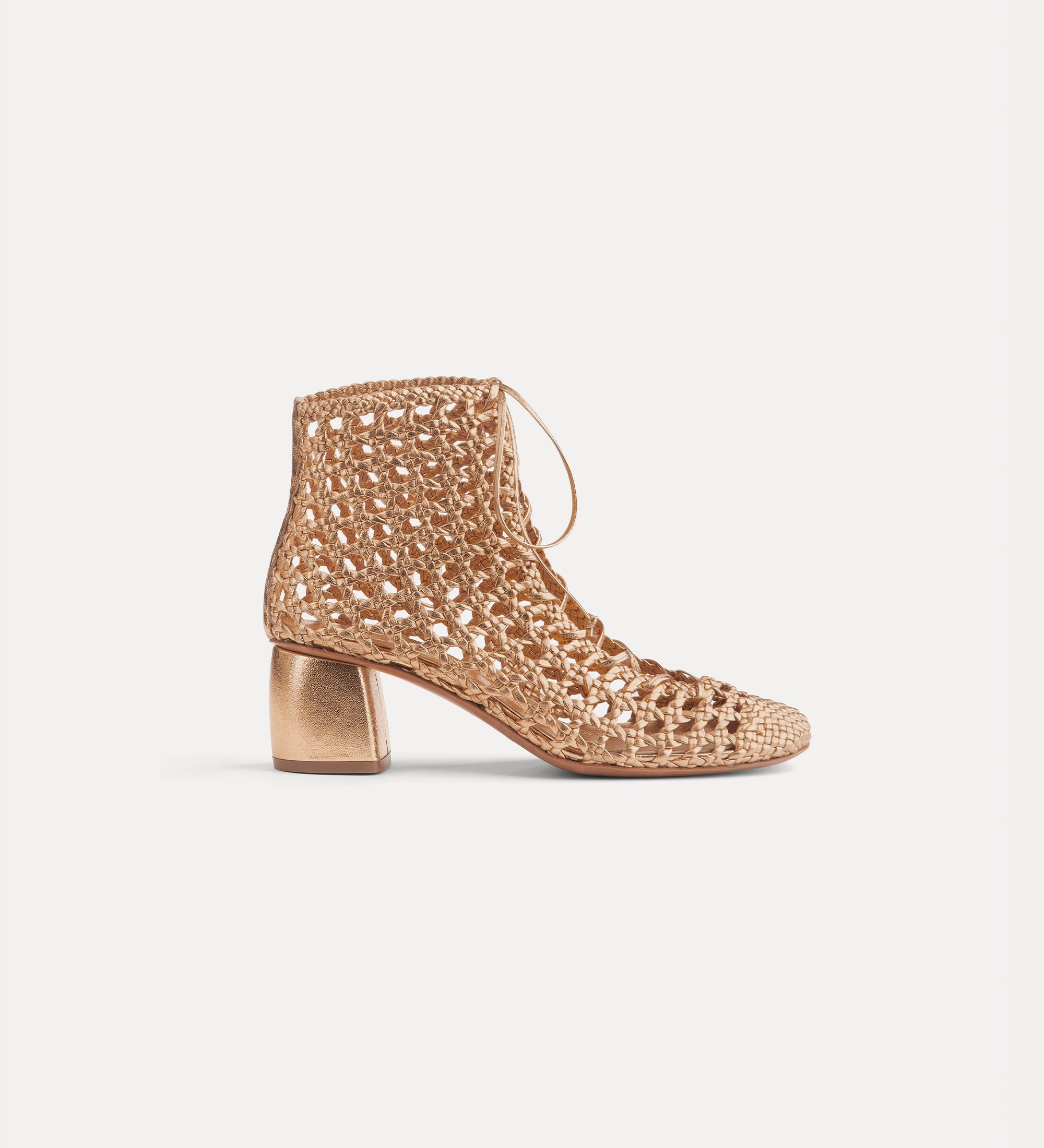 bottines tressées “my penelope” rose gold