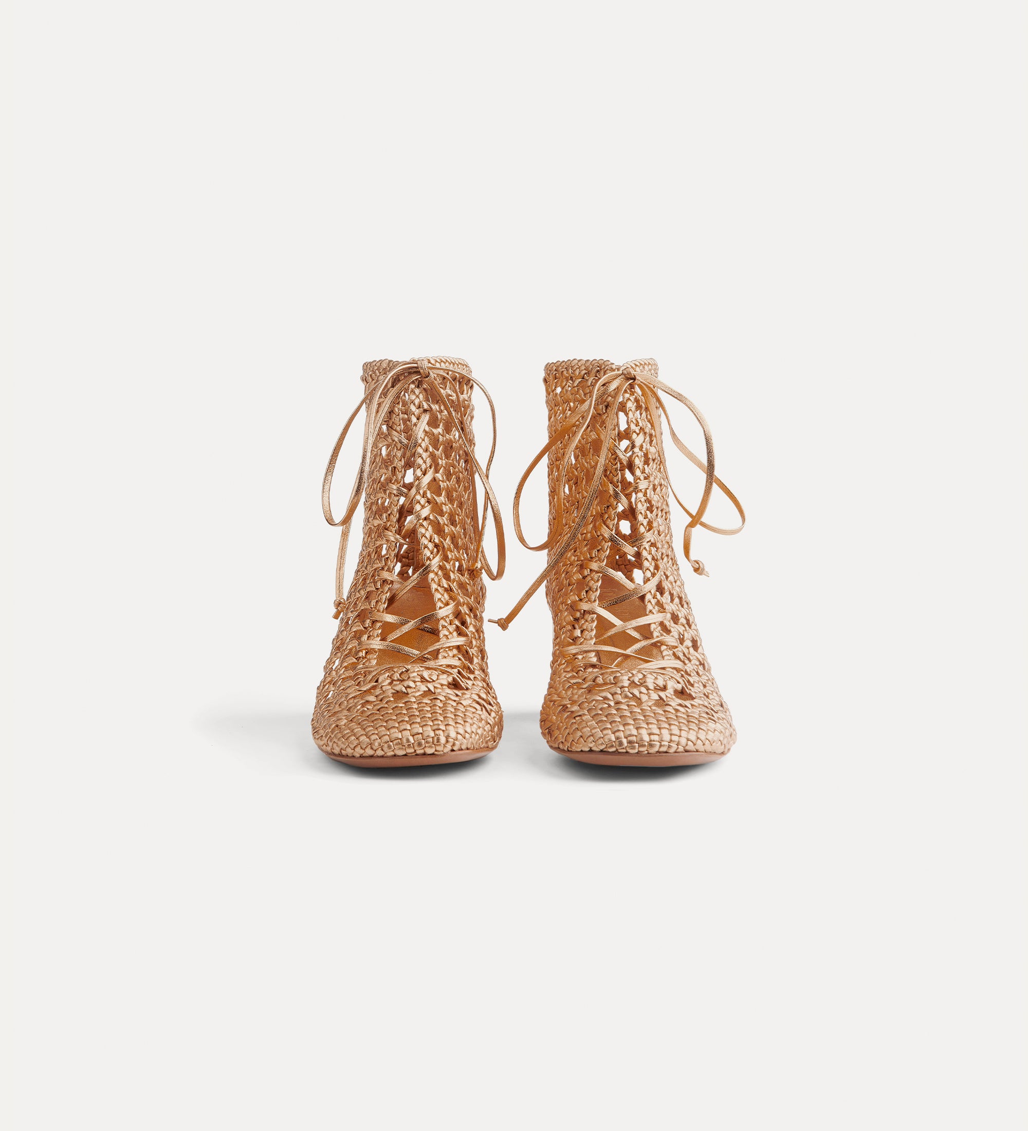 bottines tressées “my penelope” rose gold