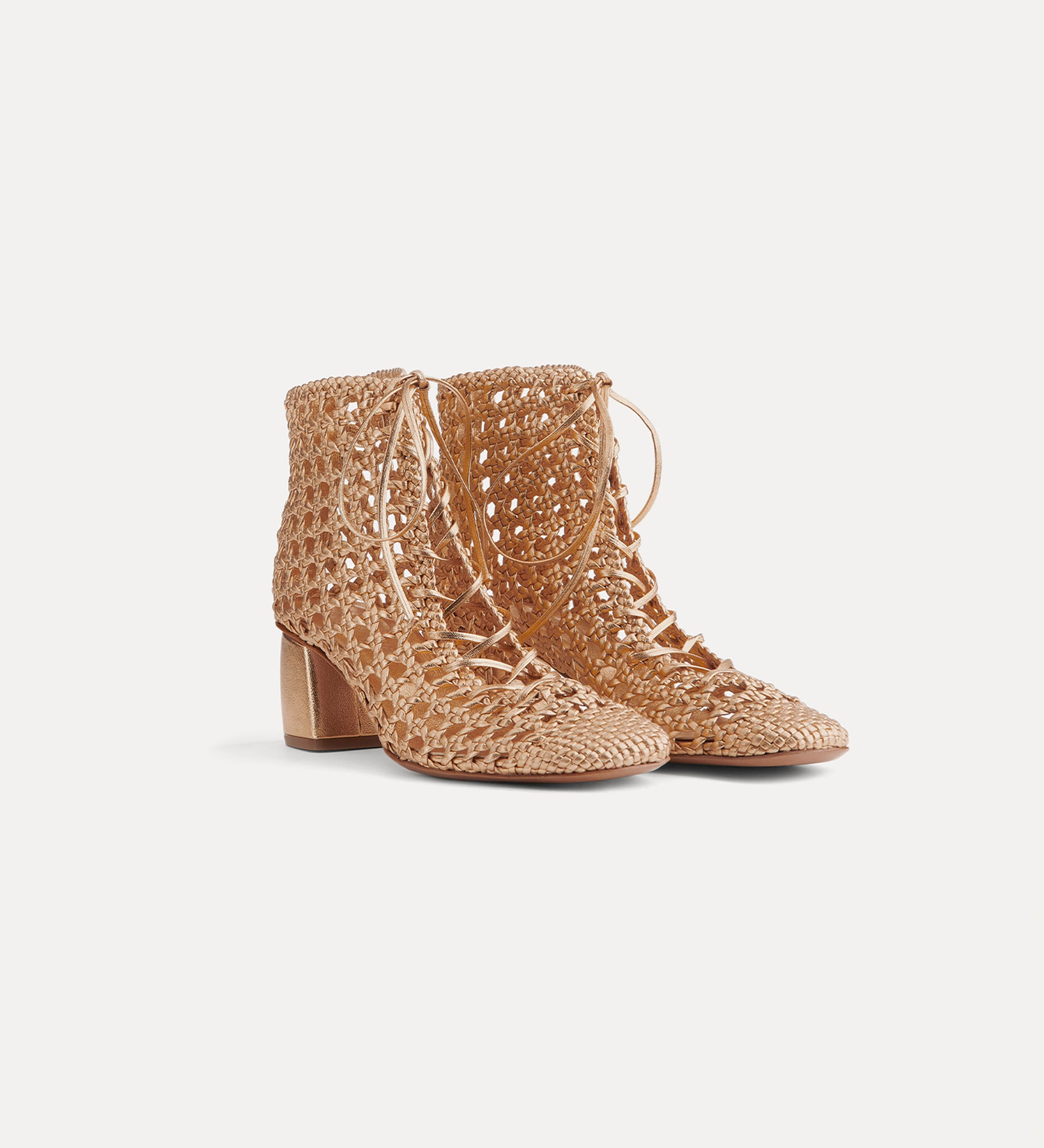 bottines tressées “my penelope” rose gold
