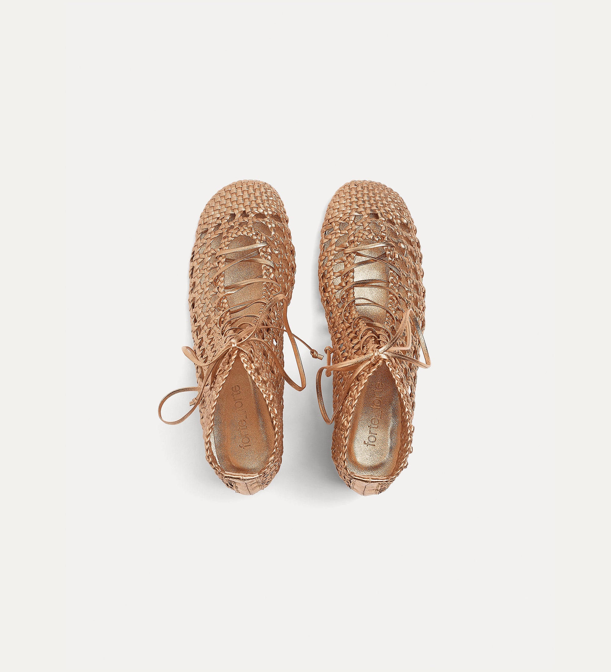 bottines tressées “my penelope” rose gold