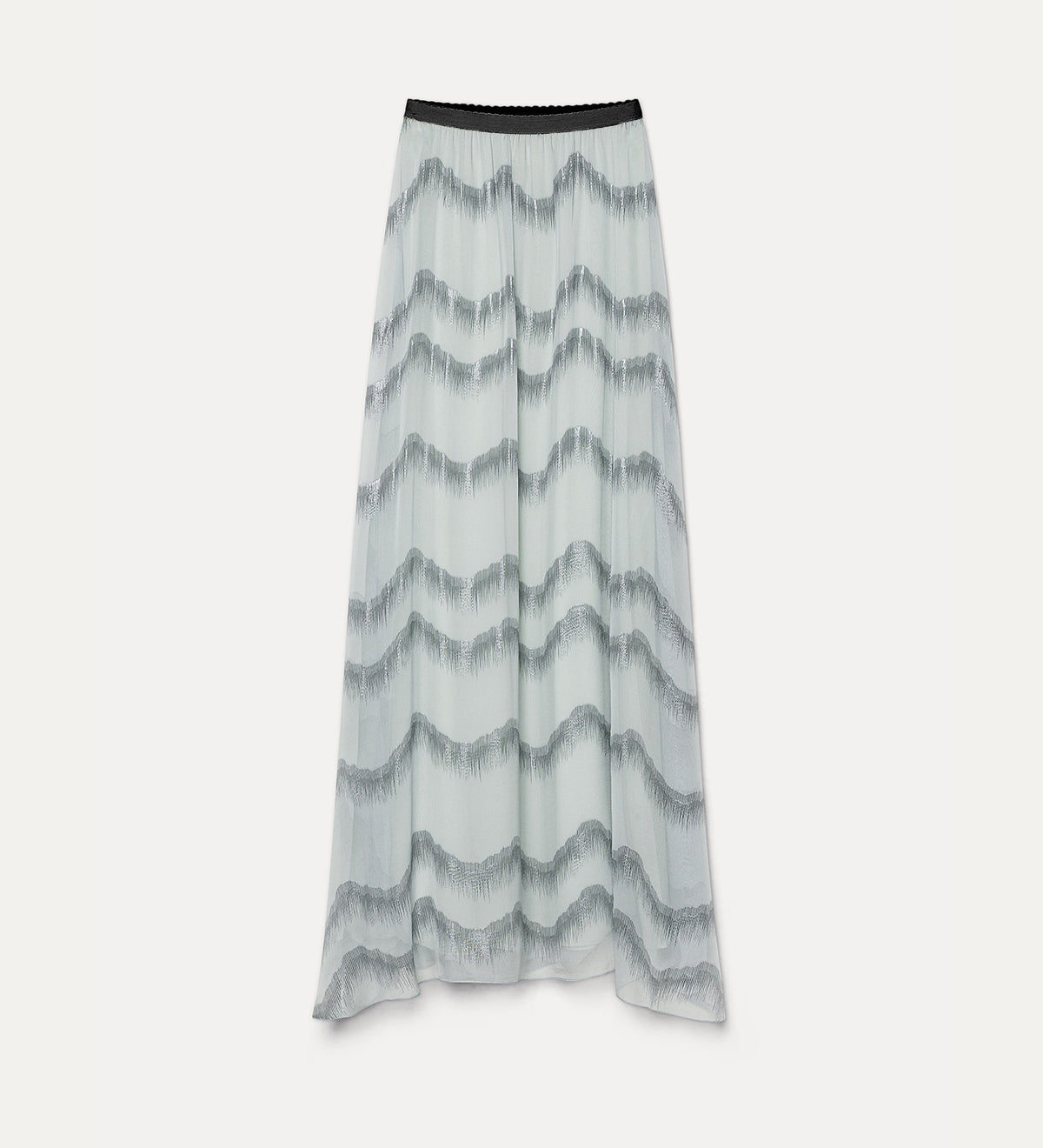 “nuages d'argent” silk chiffon skirt quarzo